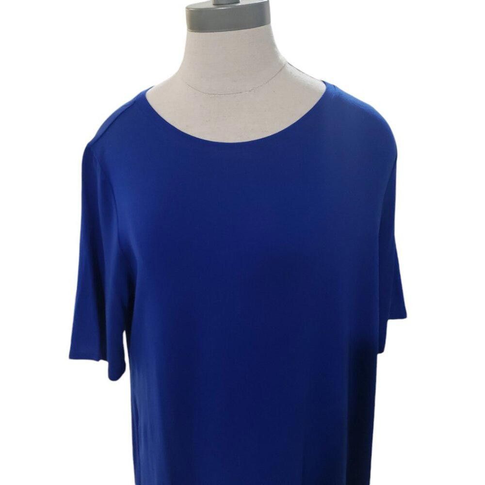 Eileen Fisher CT1776 Eileen Fisher Royal Blue T-Shirt Dress M Size M / US 6-8 / IT 42-44 - 2 Thumbnail