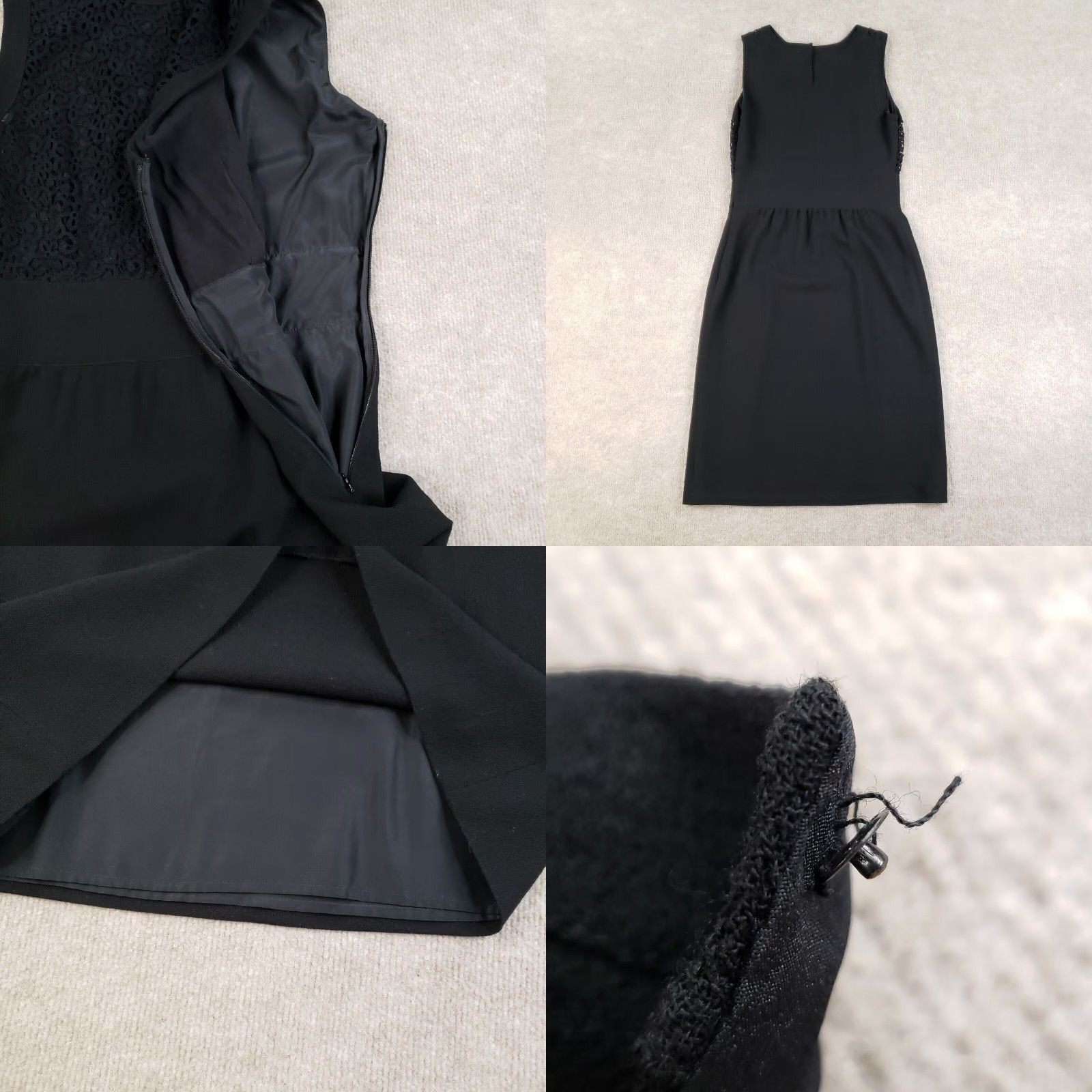 Valentino Valentino Dress Womens Sz 6 Black Lace Wool Sleeveless Quiet Luxury Cocktail Size M / US 6-8 / IT 42-44 - 8 Thumbnail