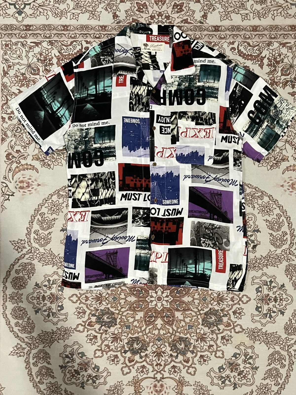 Japanese Brand × Vintage Hawaiian Rayon Roushatte Japan Raf Simon Style Open Collar Size US L / EU 52-54 / 3 - 2 Thumbnail