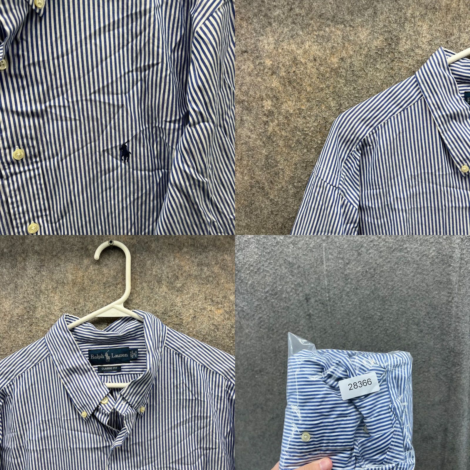 Ralph Lauren VINTAGE Ralph Lauren Shirt Mens 18 34/35 Blue Striped Button-Down Seersucker Shirt Size US XXL / EU 58 / 5 - 8 Thumbnail