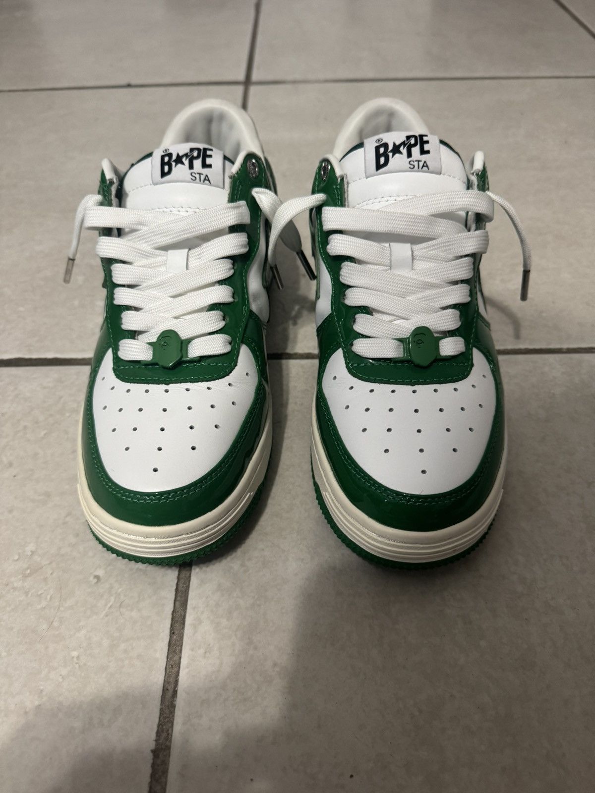 Bape BAPE Bapesta Patent Leather Green/White Size US 9 / EU 42 - 3 Thumbnail