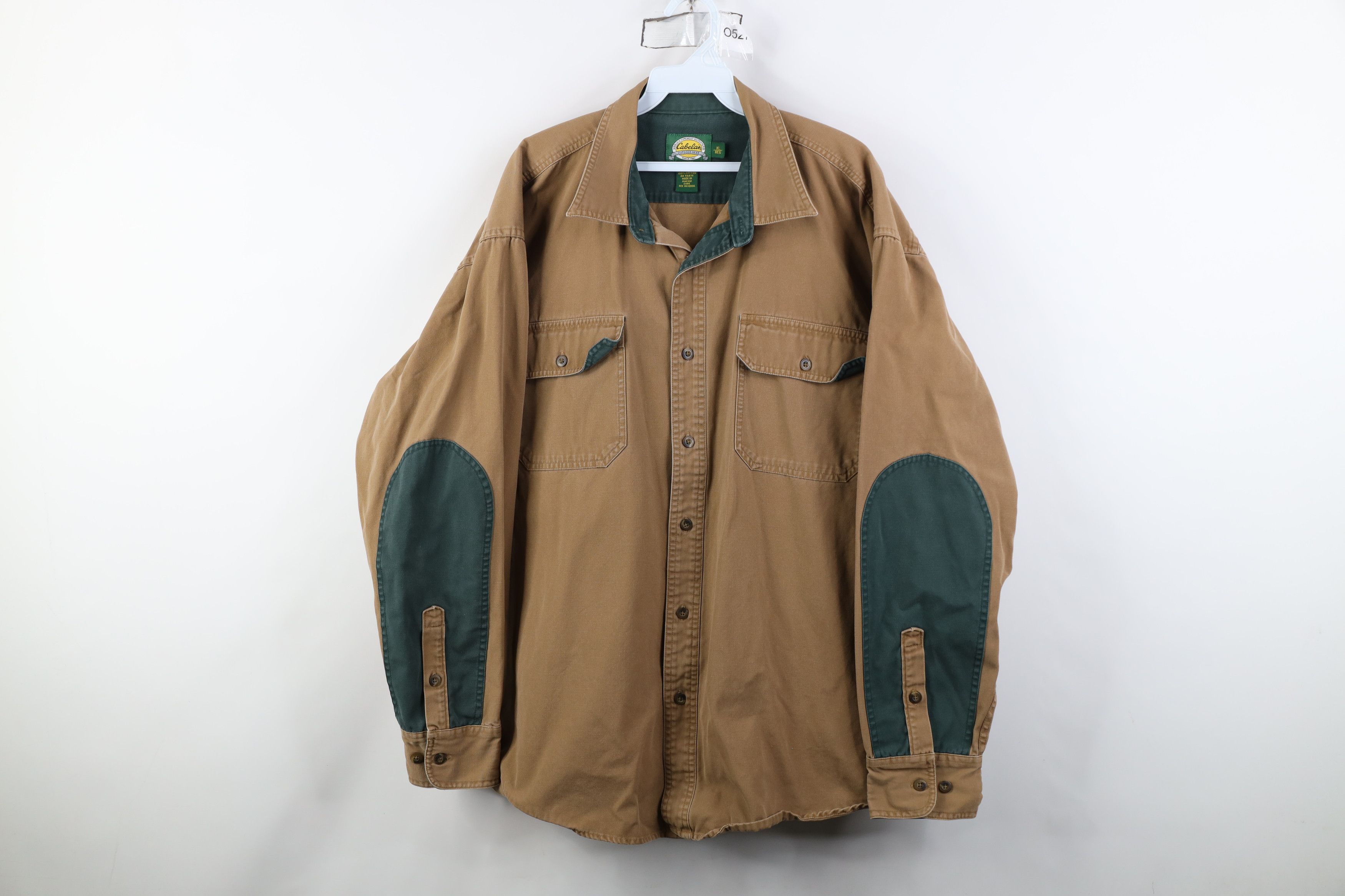 Cabelas Vintage 90s Cabelas Canvas Collared Button Shirt Brown Size US XL / EU 56 / 4 - 1 Thumbnail