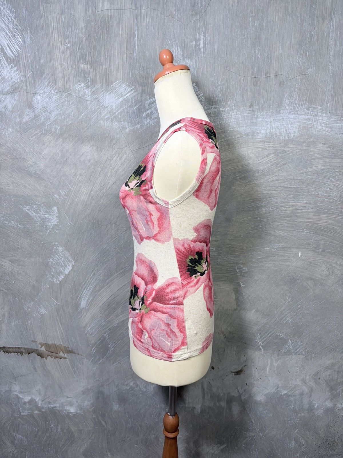 Japanese Brand Y2K Clef De Sol Women Rose Pattern Tanktop Size S / US 4 / IT 40 - 4 Thumbnail
