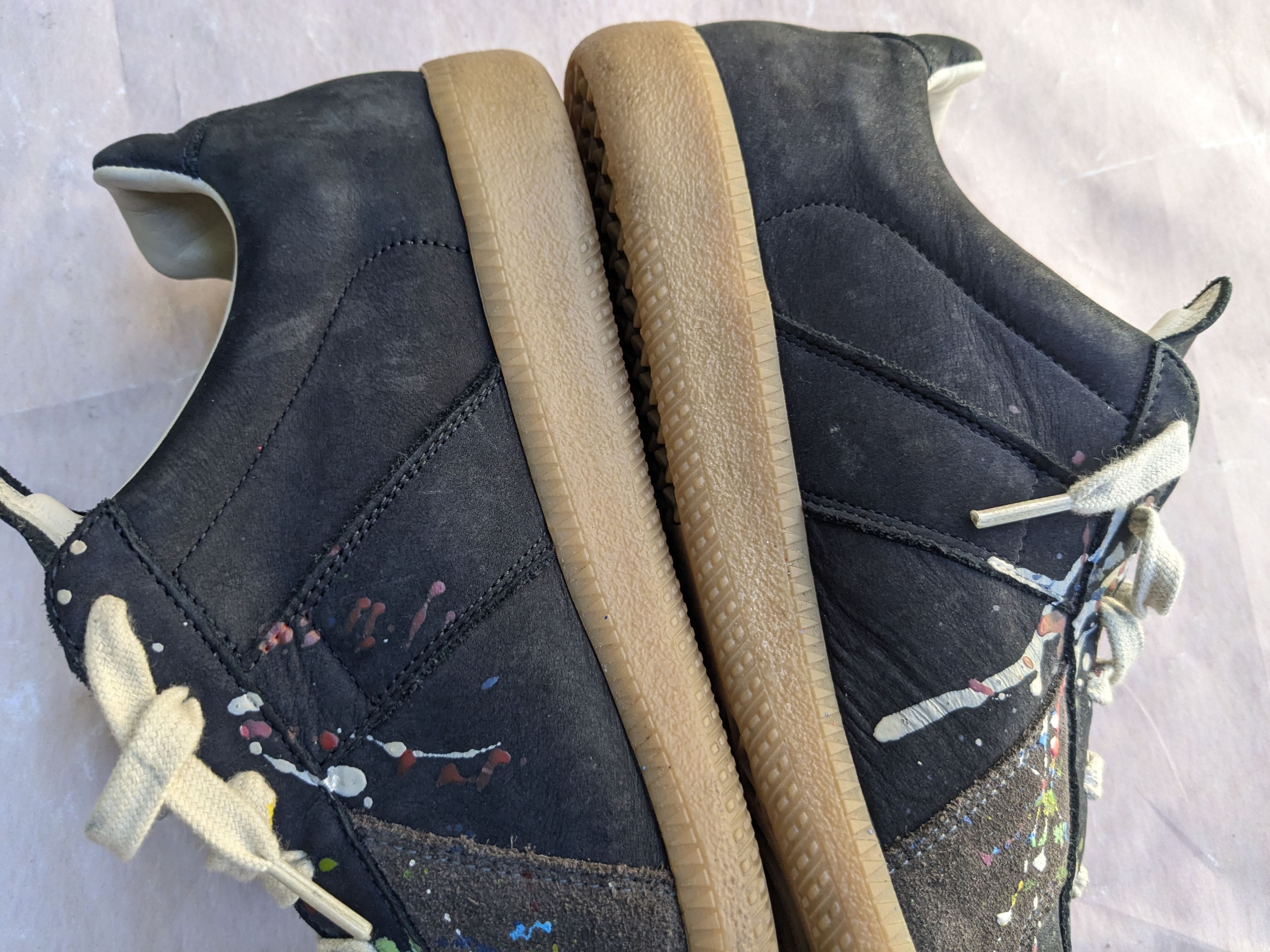 Maison Margiela Maison Margiela GAT Replica Black Paint Splatter 9 42 Low Size US 9 / EU 42 - 11 Thumbnail