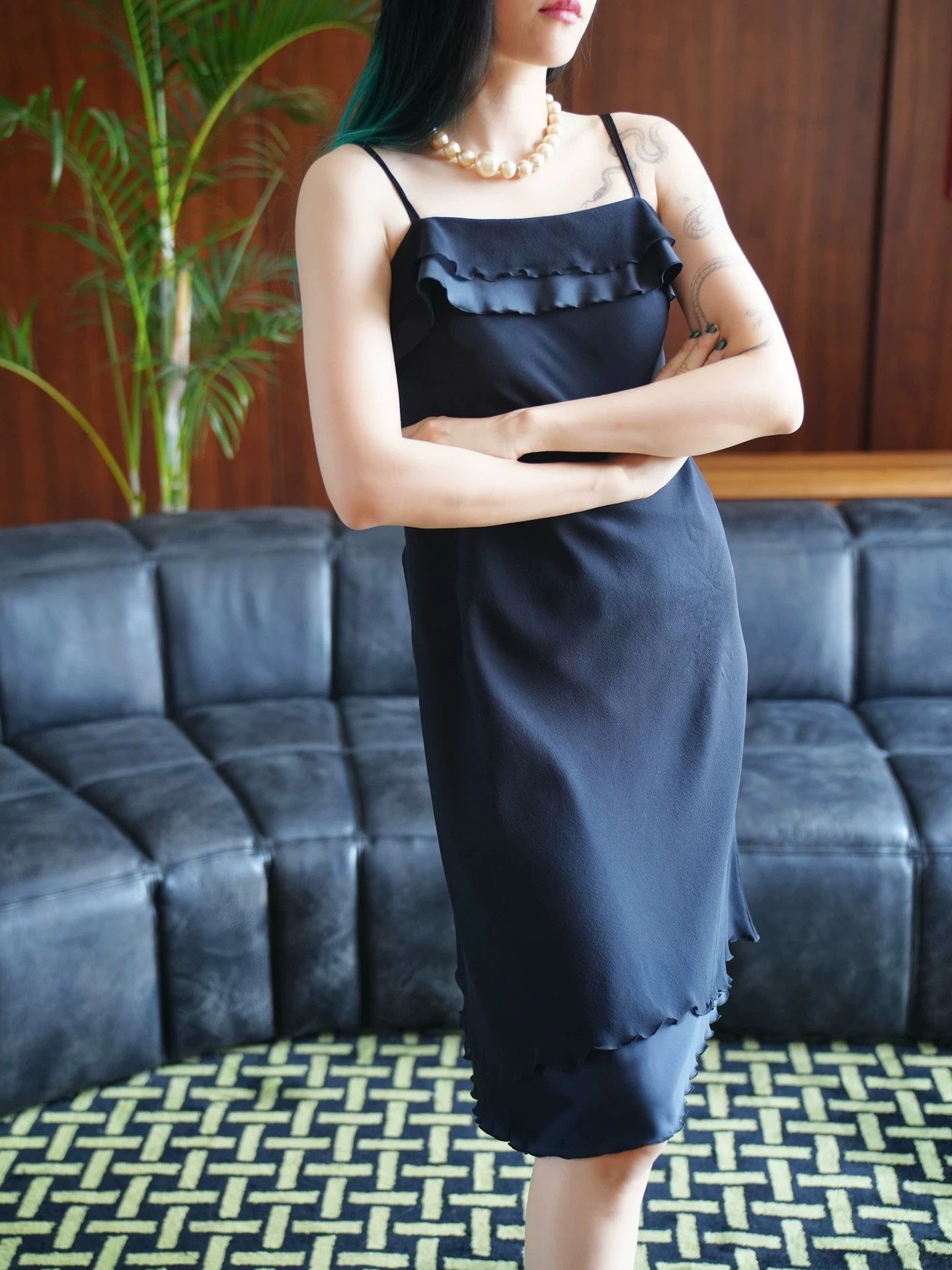 Armani Armani Vintage Black Slip Dress IT42 S-M Size M / US 6-8 / IT 42-44 - 9 Thumbnail