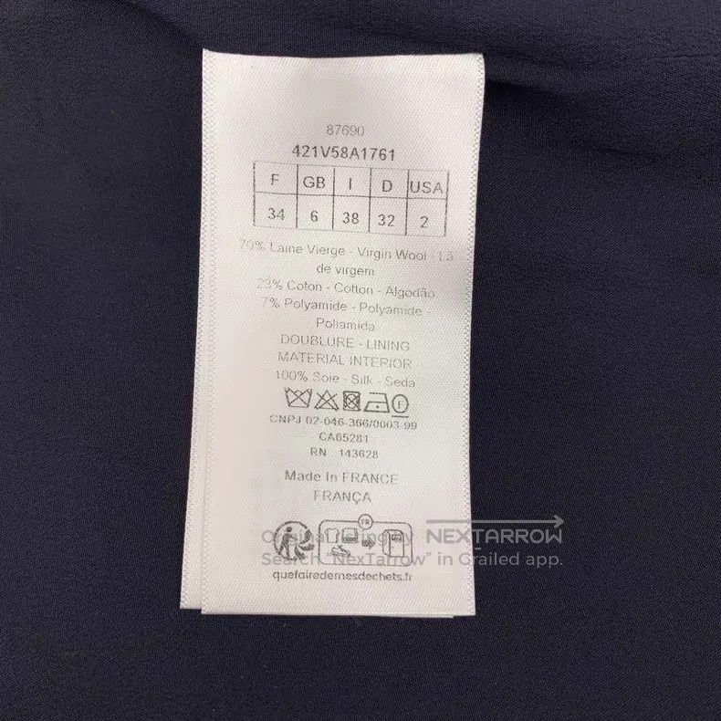 Dior Dior 24 dark blue woollen round neck single-breasted long- Size XXS / US 00 / IT 34 - 6 Thumbnail