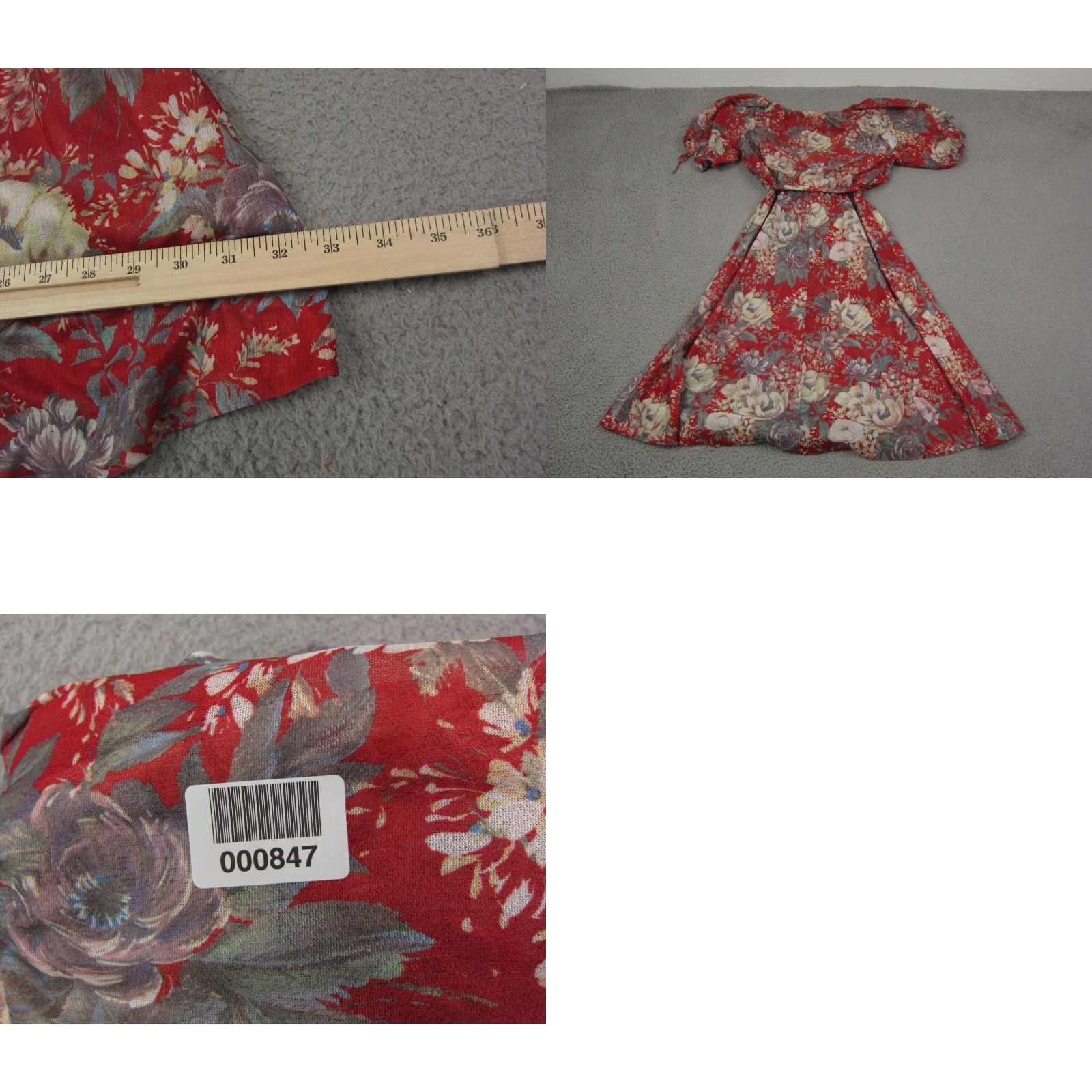 Vintage VINTAGE Patty O’Neil Dress Womens 11 Red Floral Boho Cottagecore Tie Waist 70s Size L / US 10 / IT 46 - 9 Thumbnail