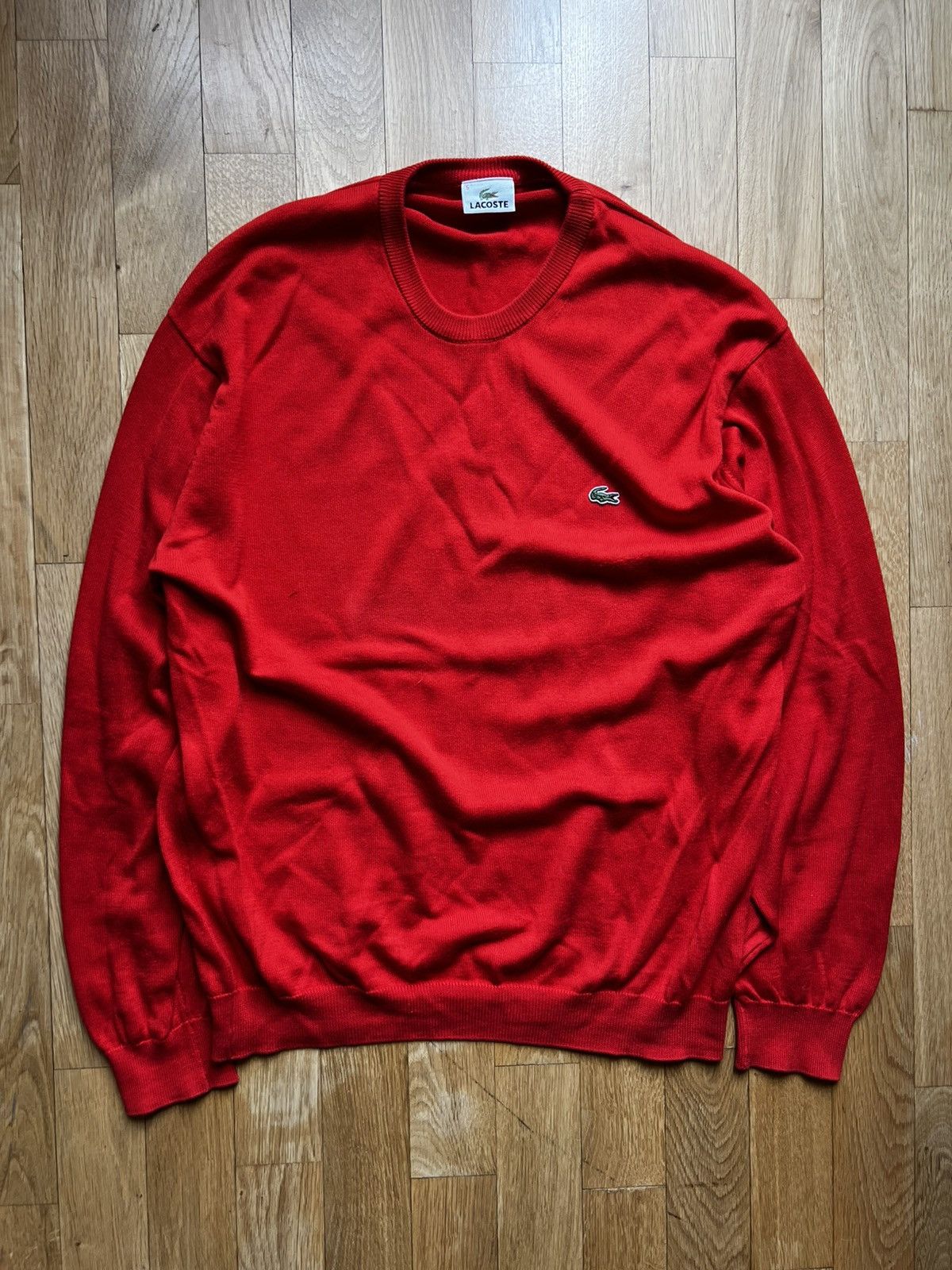 Lacoste × Vintage 1990's Vintage Lacoste Sweater Sweatshirt Red Size US L / EU 52-54 / 3 - 1 Thumbnail