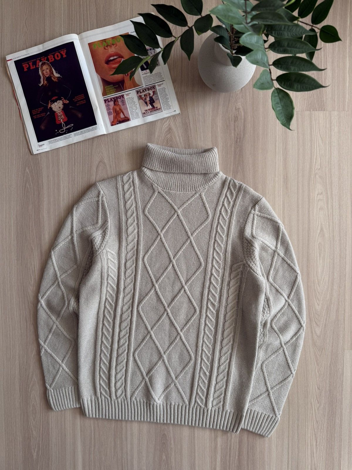 Folk Vintage Folk Golf Sweater Knit Wool Japanese Style Size US L / EU 52-54 / 3 - 1 Thumbnail