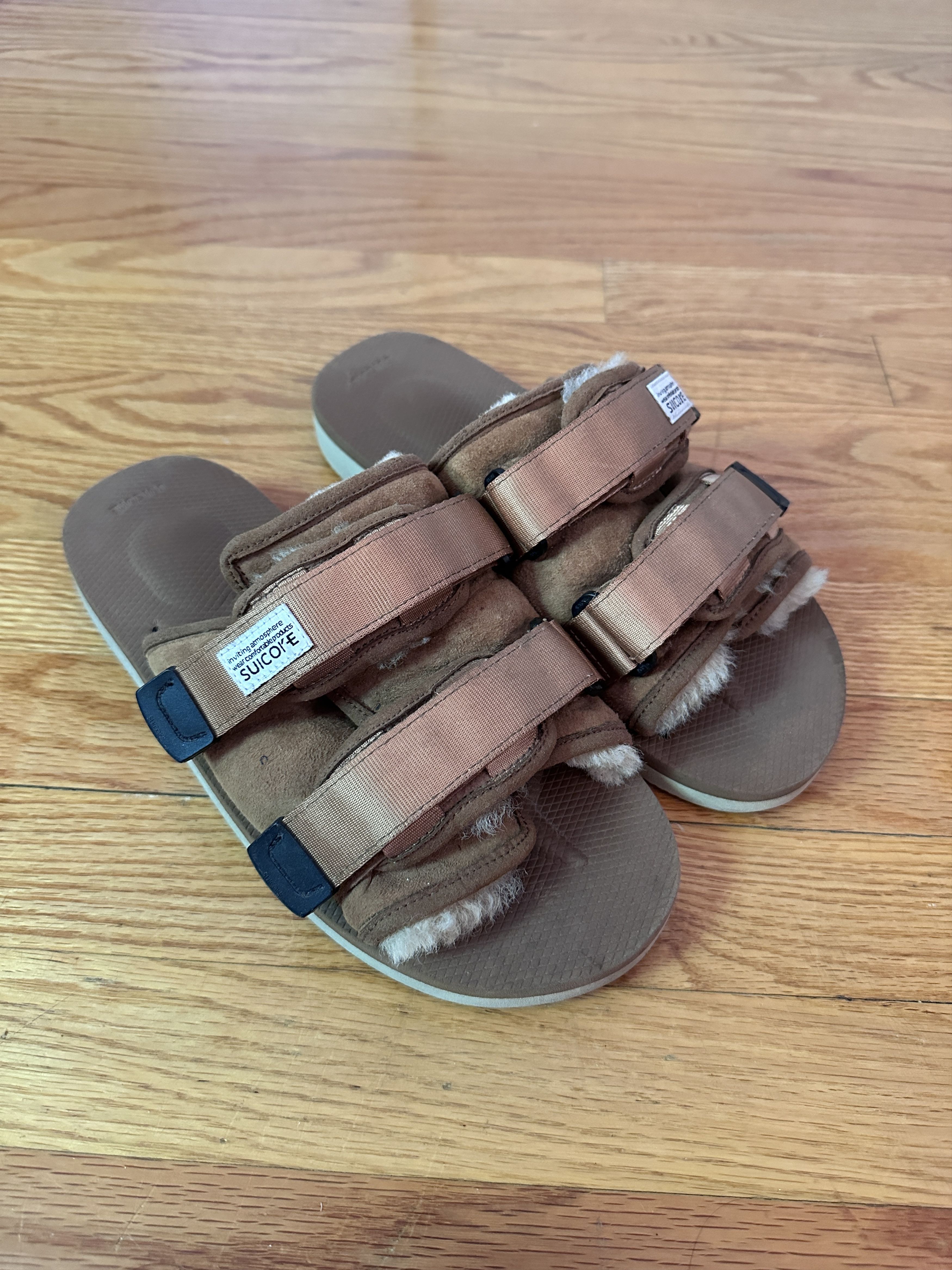 Suicoke Suicoke Moto Shearling-Trim Slides Size US 8 / EU 41 - 1 Thumbnail