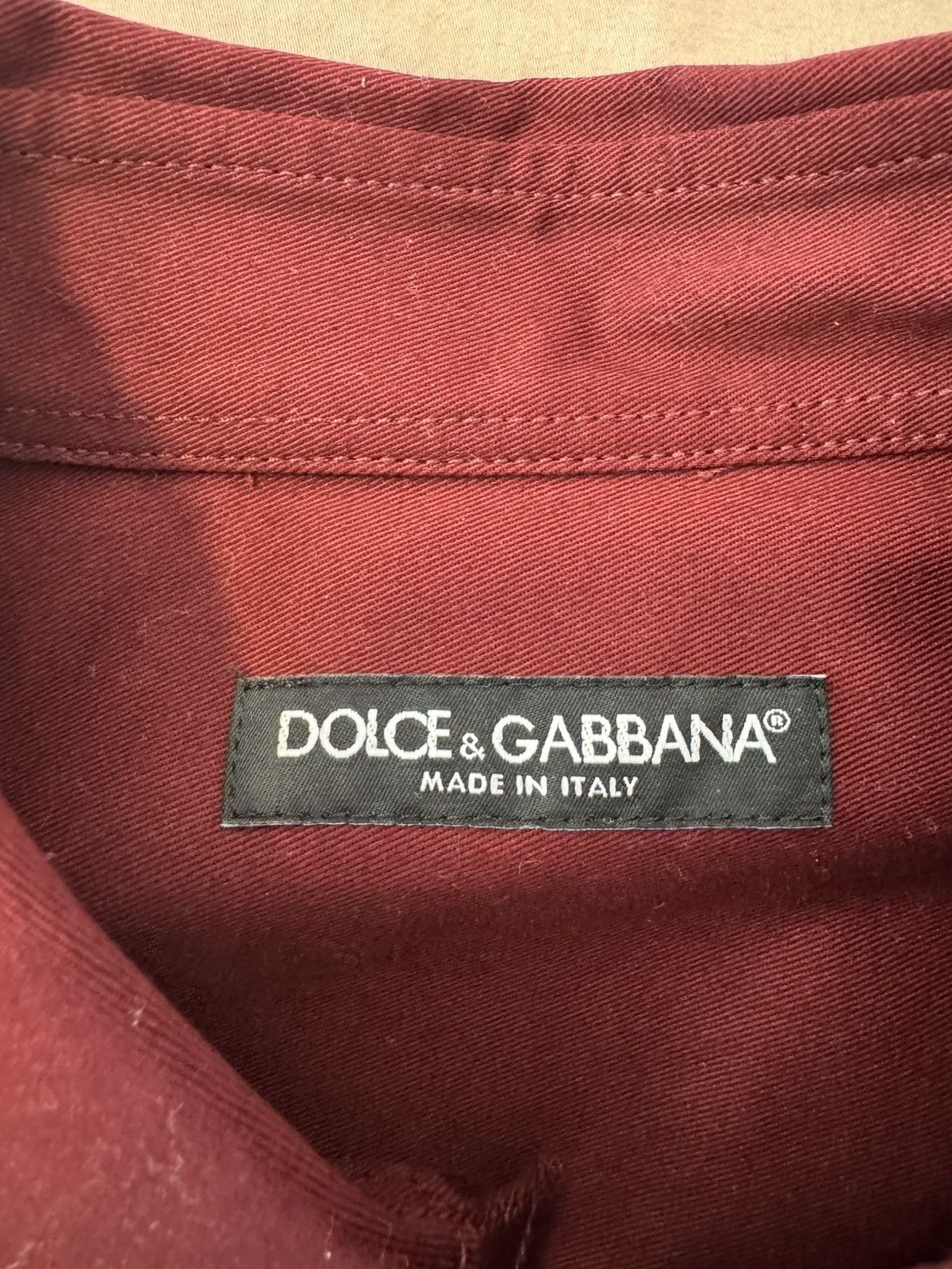 Dolce & Gabbana Dolce & Gabbana cotton overshirt with tag in Bordeaux Size US L / EU 52-54 / 3 - 6 Thumbnail