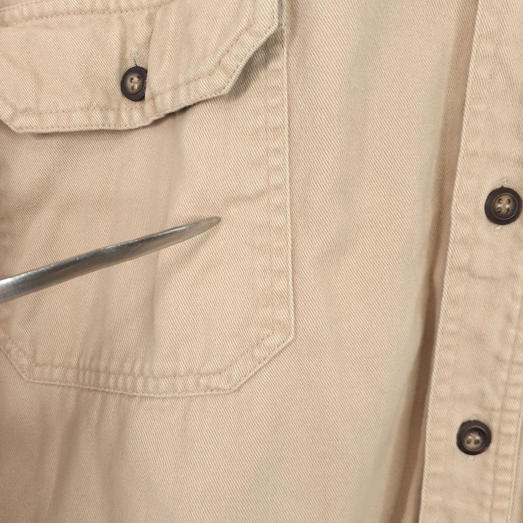 Express Mountain Express Shirt L Medium Regular Men Beige Cotton Lined Button-Up Shacket Long Sleeve Vintage? No Size US L / EU 52-54 / 3 - 4 Thumbnail