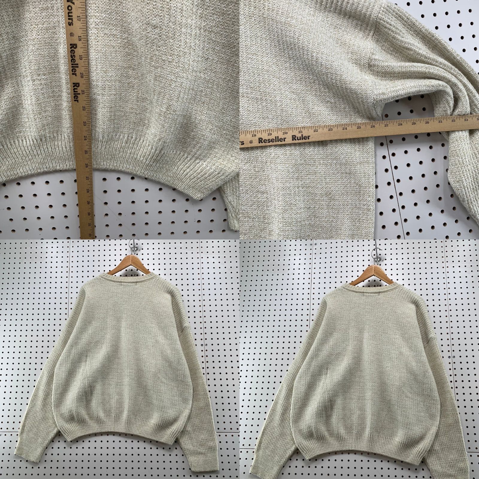 Vintage VINTAGE David Taylor Sweater Mens XLT XL Tall Beige Knit Grandpa Dad USA Crew Neck Pullover Winter Fall Beige 90s Dad Mens Size US XL / EU 56 / 4 - 8 Thumbnail