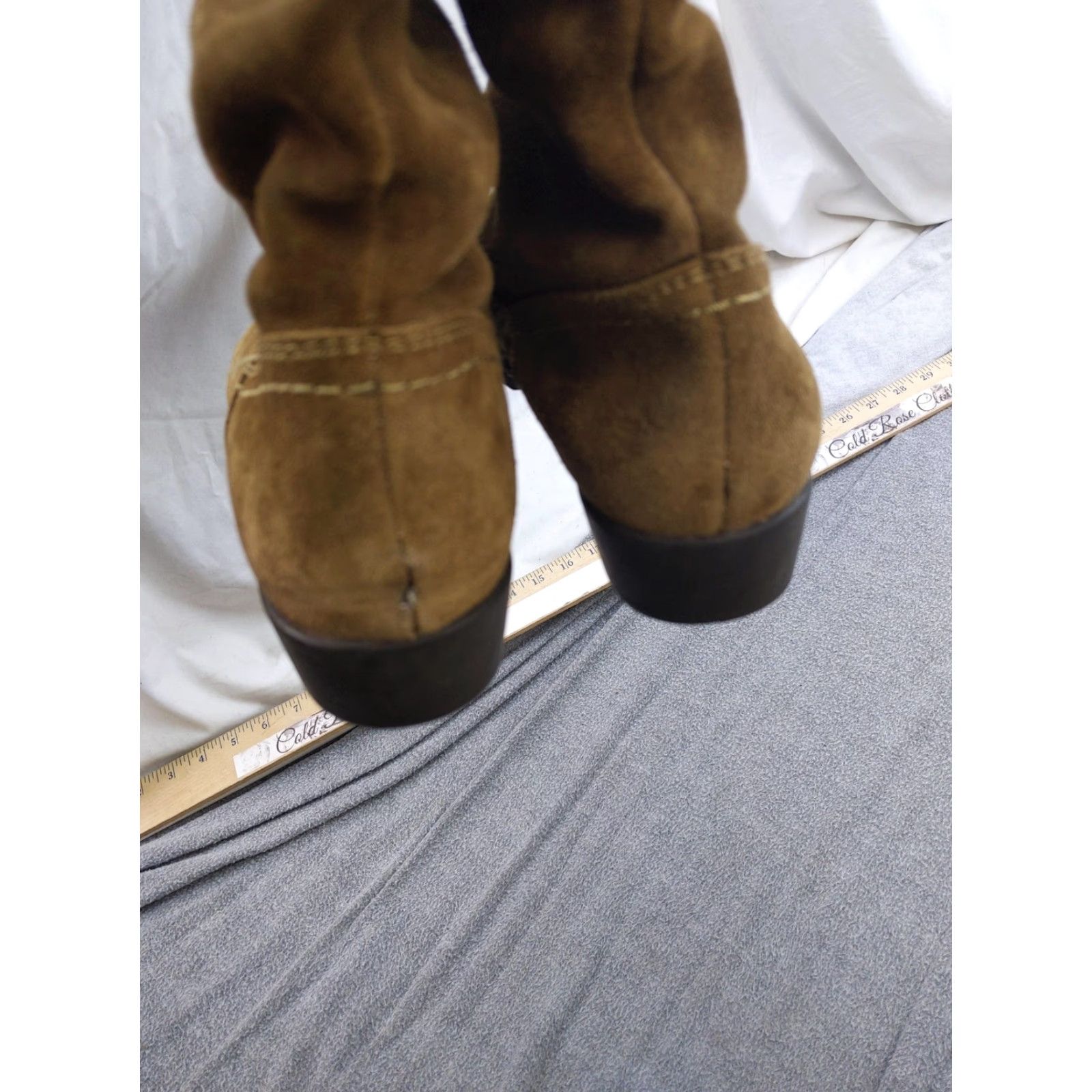 Vintage Sofft Boots Womens 6.5 Brown Suede Mid-Calf Pull On Block Heel Riding Boot Casual Fall Womens Mens? Size US 7 / IT 37 - 7 Thumbnail