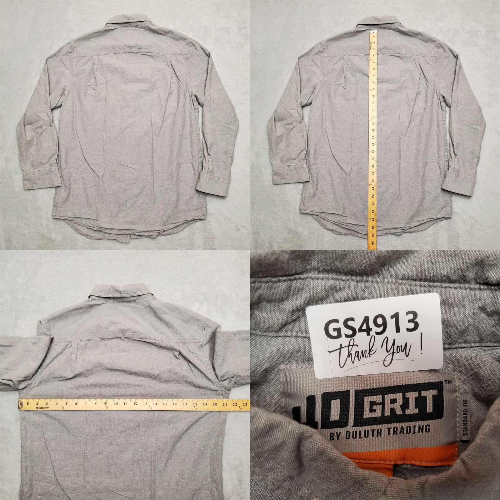 Vintage Duluth Trading 40 Grit Shirt Mens Small Gray Long Sleeve Outdoor Casual Workwear Shirt Size US S / EU 44-46 / 1 - 8 Thumbnail