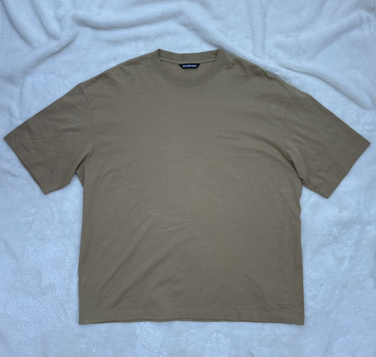 Balenciaga Balenciaga Sand BB Logo Tee Size US XL / EU 56 / 4 - 1 Thumbnail