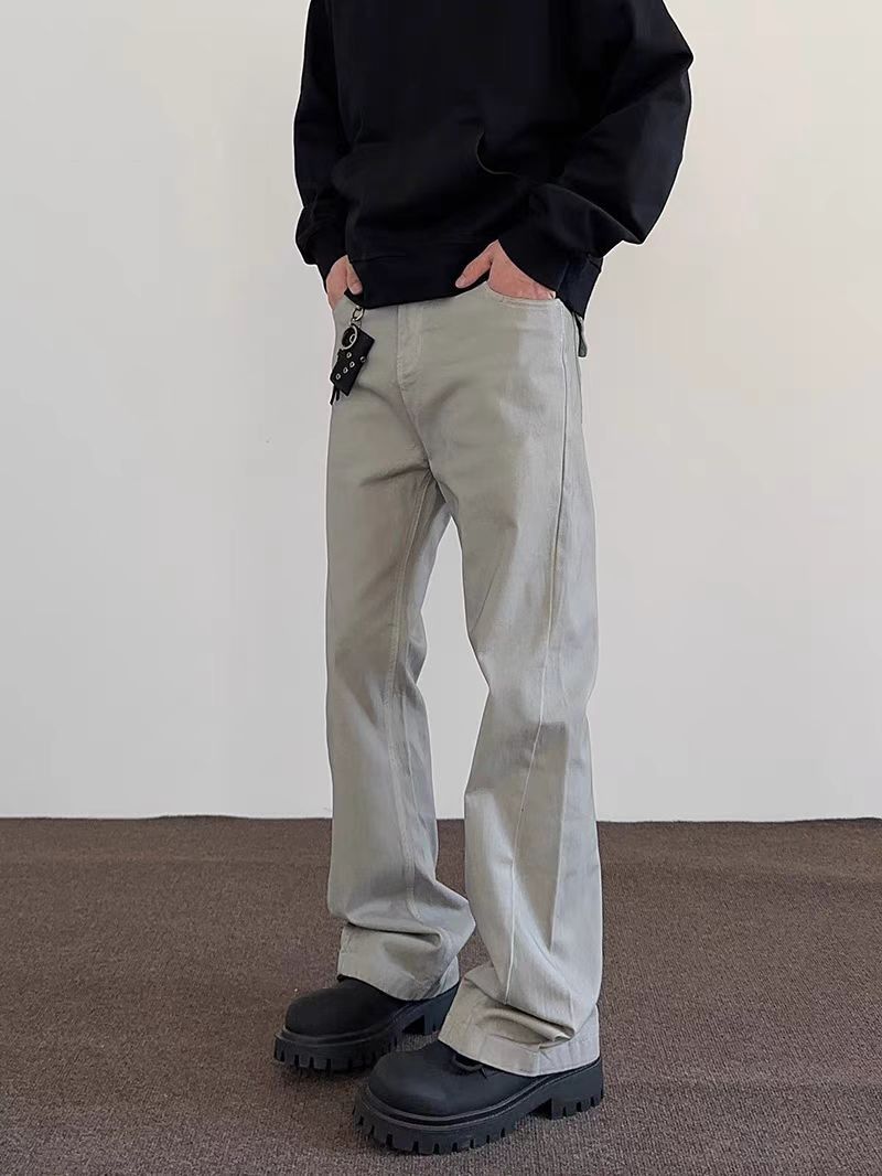 Vintage High Street Dirty Gray Straight Leg Micro Flare Casual Pants Size US 28 / EU 44 - 2 Thumbnail