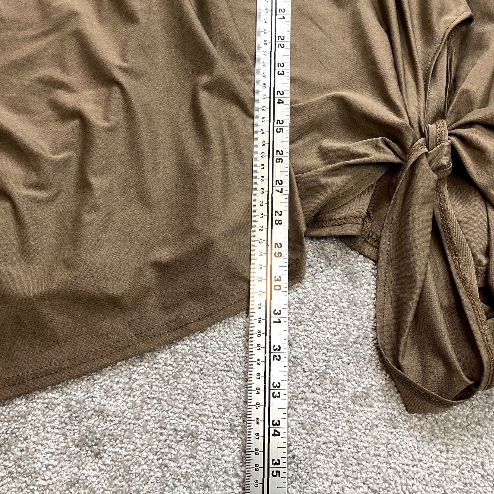 Vintage Lily by Firmina Blouse Shirt Womens 3XL Brown Stretch Polyester Knot Bottom New Size XXL / US 16-18 / IT 52-54 - 3 Thumbnail