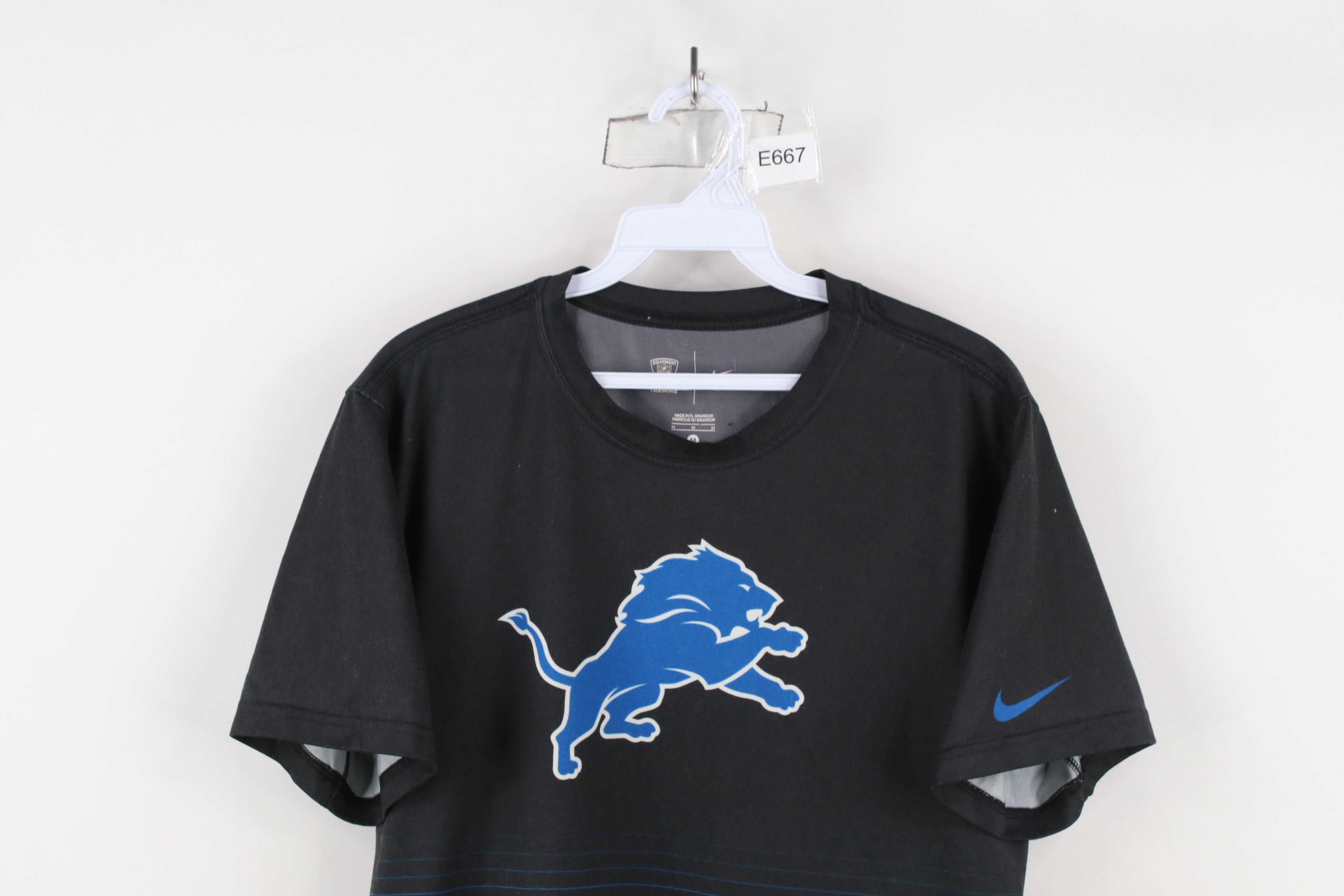 Nike × Vintage Nike NFL Training Lions Football Short Sleeve T-Shirt Size US M / EU 48-50 / 2 - 2 Thumbnail