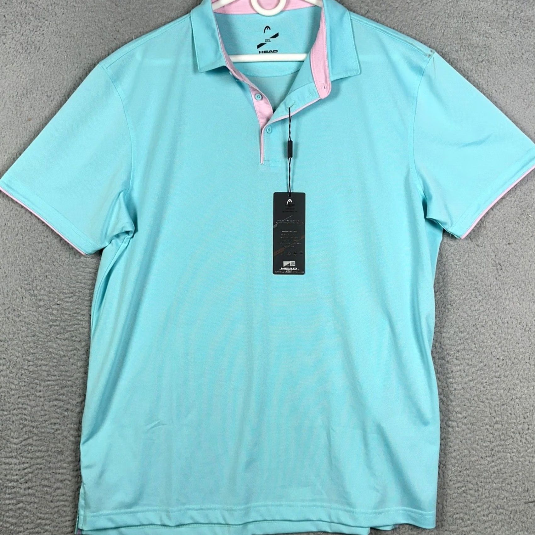 Vintage Head Golf Polo Shirt Mens 2XL Aqua Pink Performance Stretch Golf Shirt Size US XXL / EU 58 / 5 - 3 Thumbnail