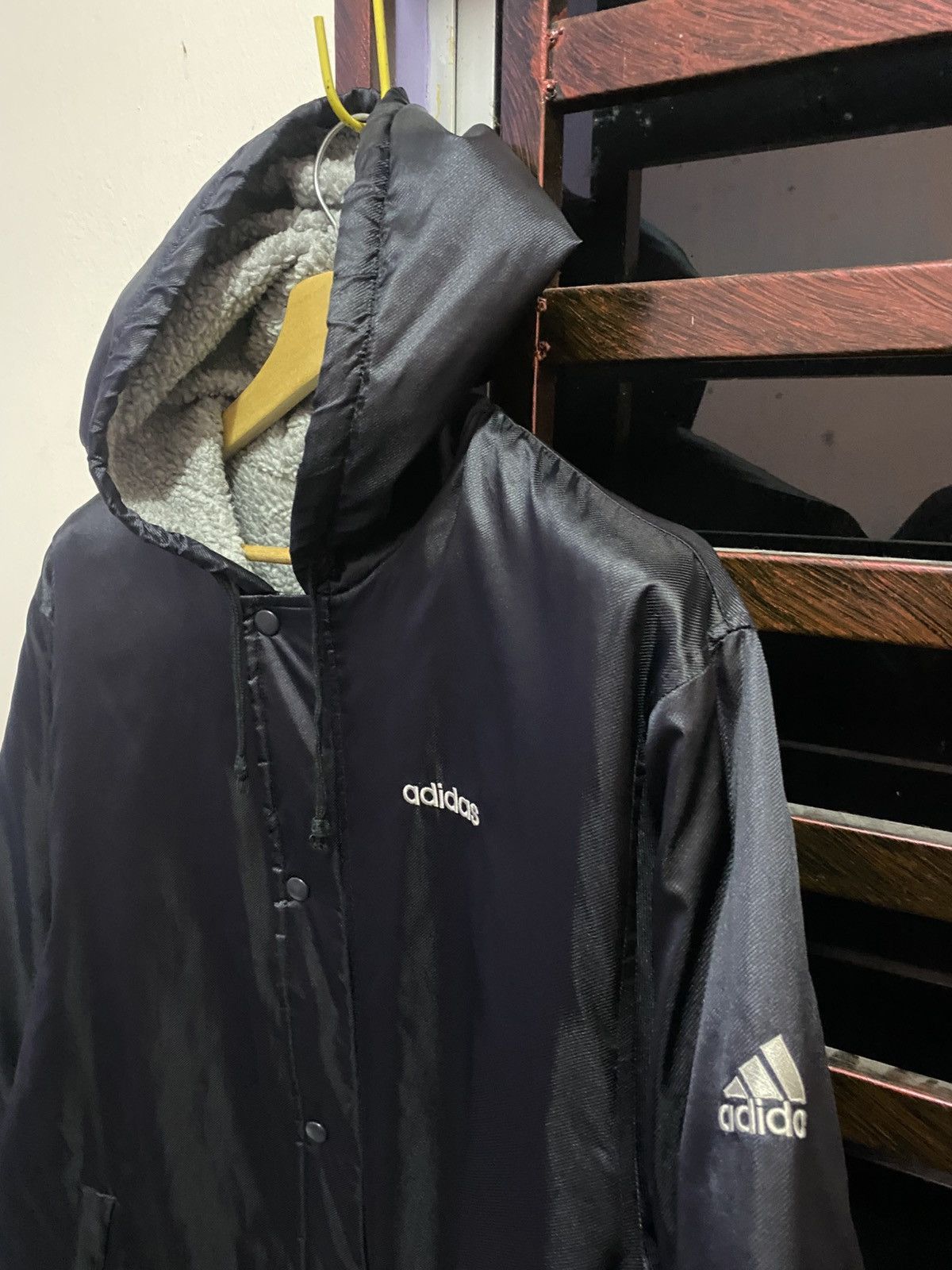 Vintage 2000s Adidas Coach Jacket Sherpa Inner Size US L / EU 52-54 / 3 - 5 Thumbnail