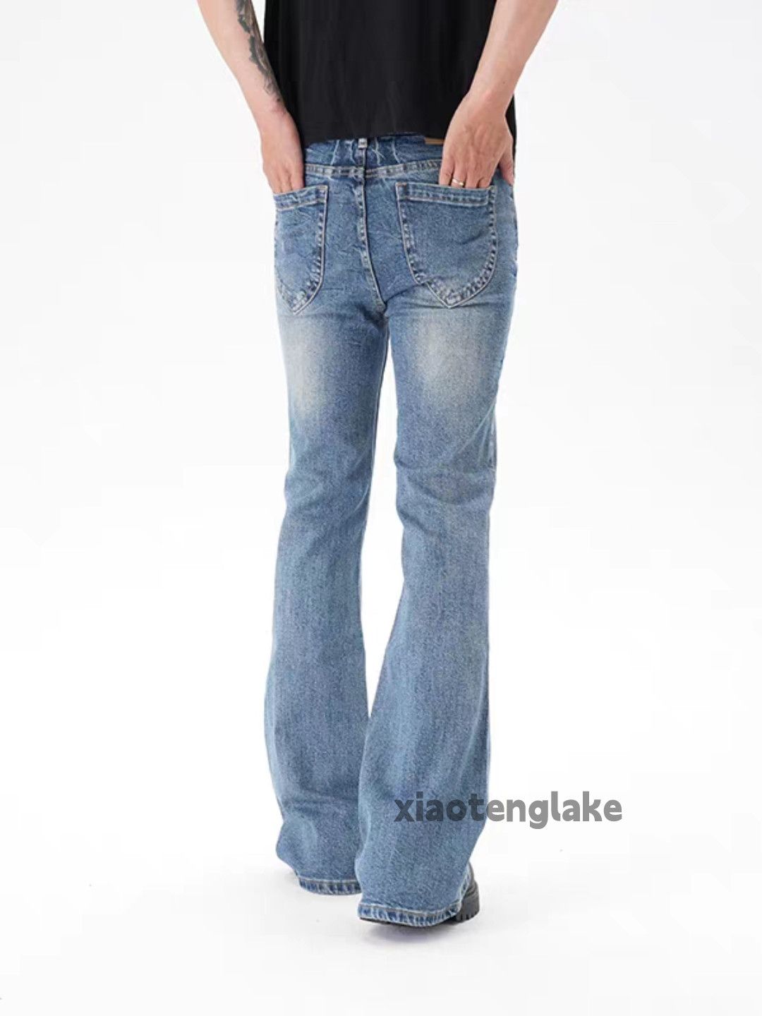 Jean Unisex washed faded cleanfit yuppie y2k punk jeans Size US 32 / EU 48 - 8 Thumbnail