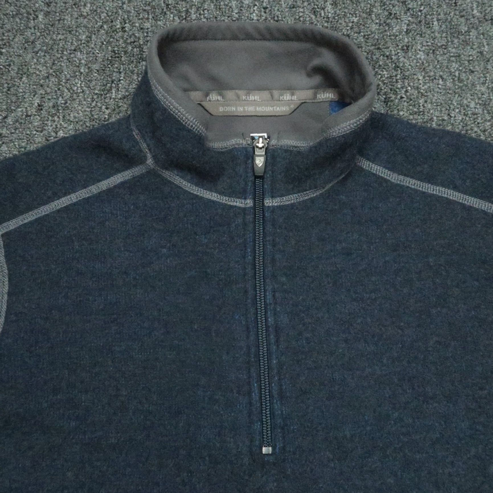 Vintage Kuhl Pullover Mens Small Blue 1/4 Zip Chianti Fleece Wool Blend Hiking Jumper Size US S / EU 44-46 / 1 - 2 Thumbnail