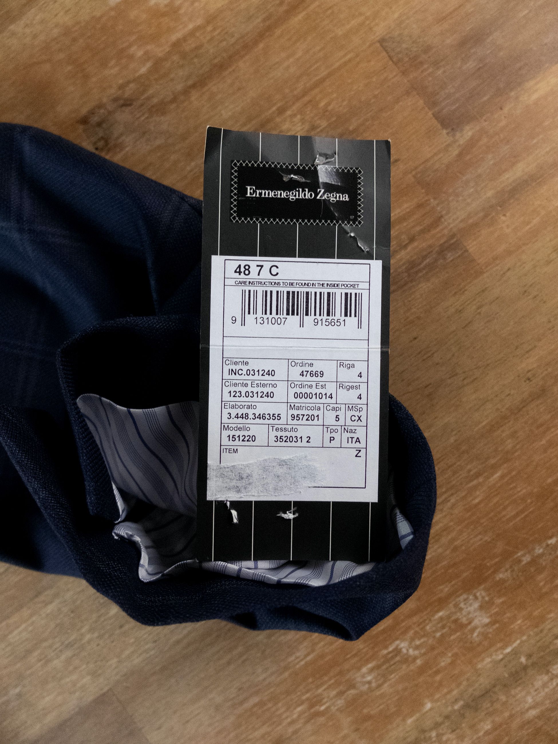 Ermenegildo Zegna ERMENEGILDO ZEGNA navy blue windowpane wool sportcoat 38C Size 38S - 7 Thumbnail