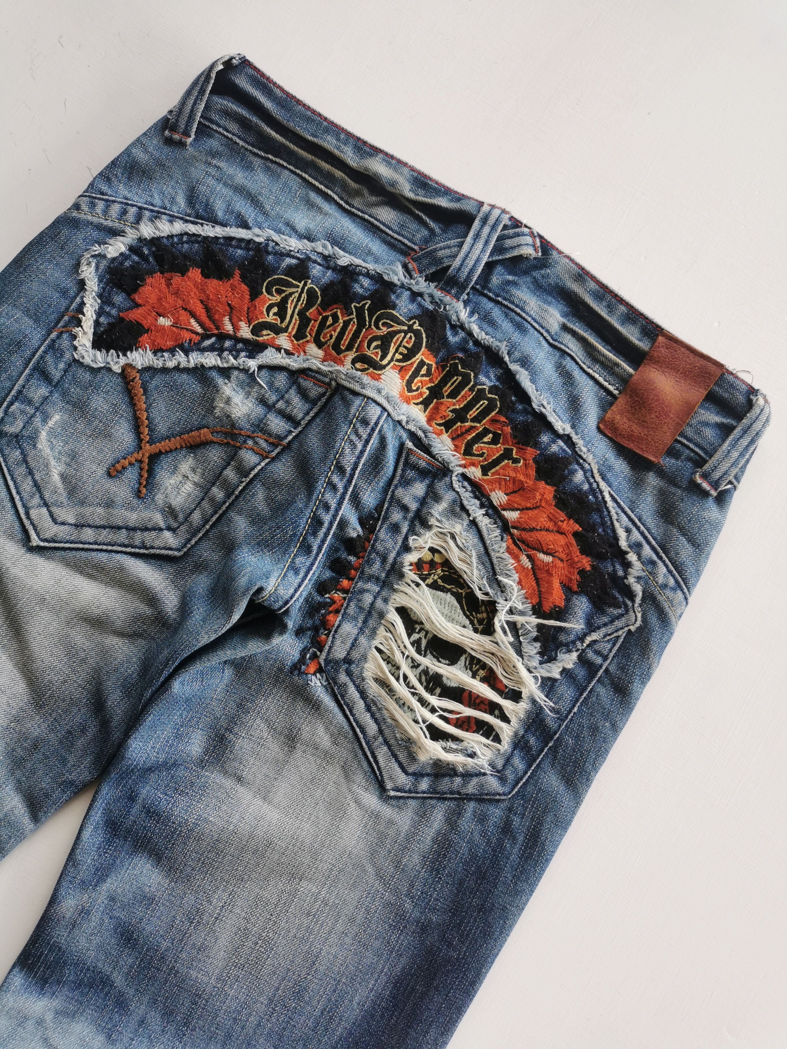 If Six Was Nine Avantgarde Red Pepper Flared Jeans Size 28" / US 6 / IT 42 - 4 Thumbnail