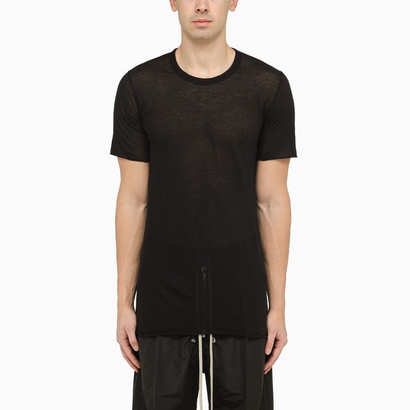 image of Rick Owens Black Cotton Crew-Neck T-Shirt, Men's (Size Medium)