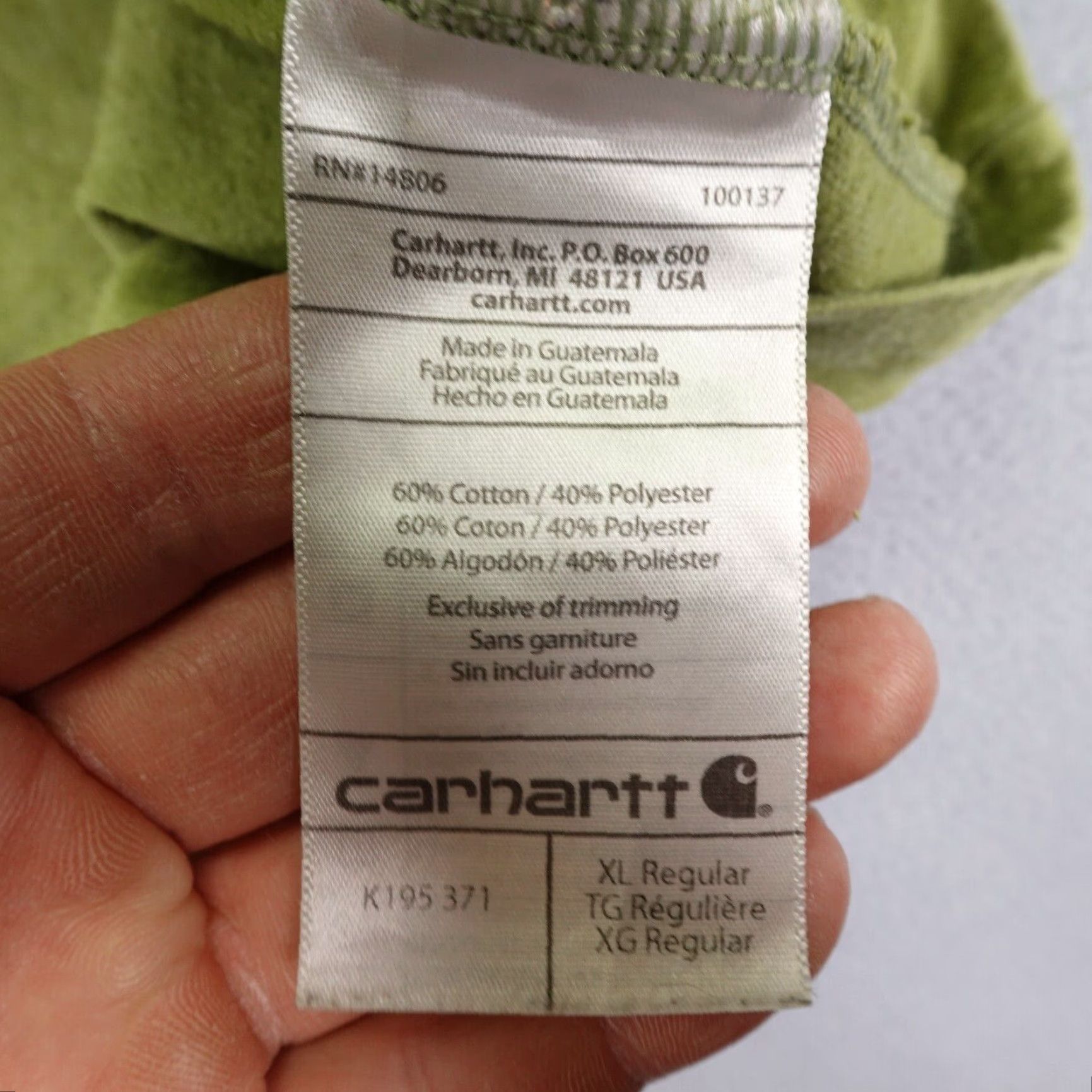 Carhartt VINTAGE Carhartt Shirt Mens XL Green Original Fit Heavyweight Workwear Logo T-Shirt Mens XL Green Carhartt Shirt, Logo, Heavyweight, Outdoor Theme Size US XL / EU 56 / 4 - 7 Thumbnail