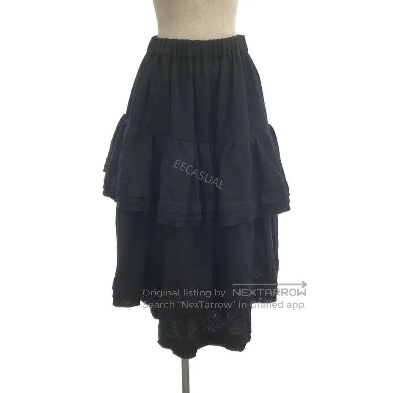 Comme des Garcons Comme Des Garcons size S Layered long wool skirt, Black Size 23" - 1 Thumbnail