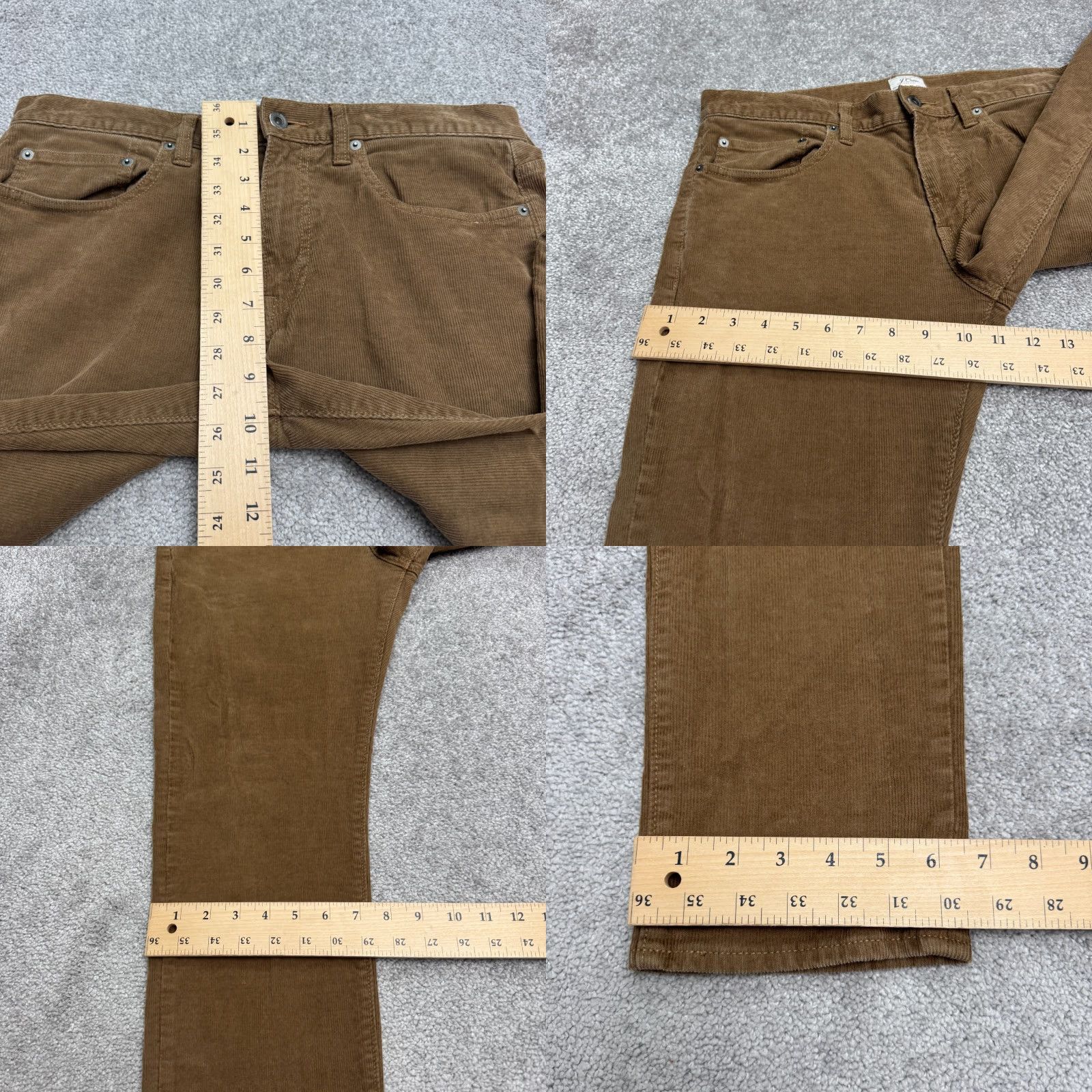 J.Crew J.Crew 484 Corduroy Slim Fit Chino Pants Mens 33x30 Brown Cotton Straight Leg Size US 33 - 9 Thumbnail