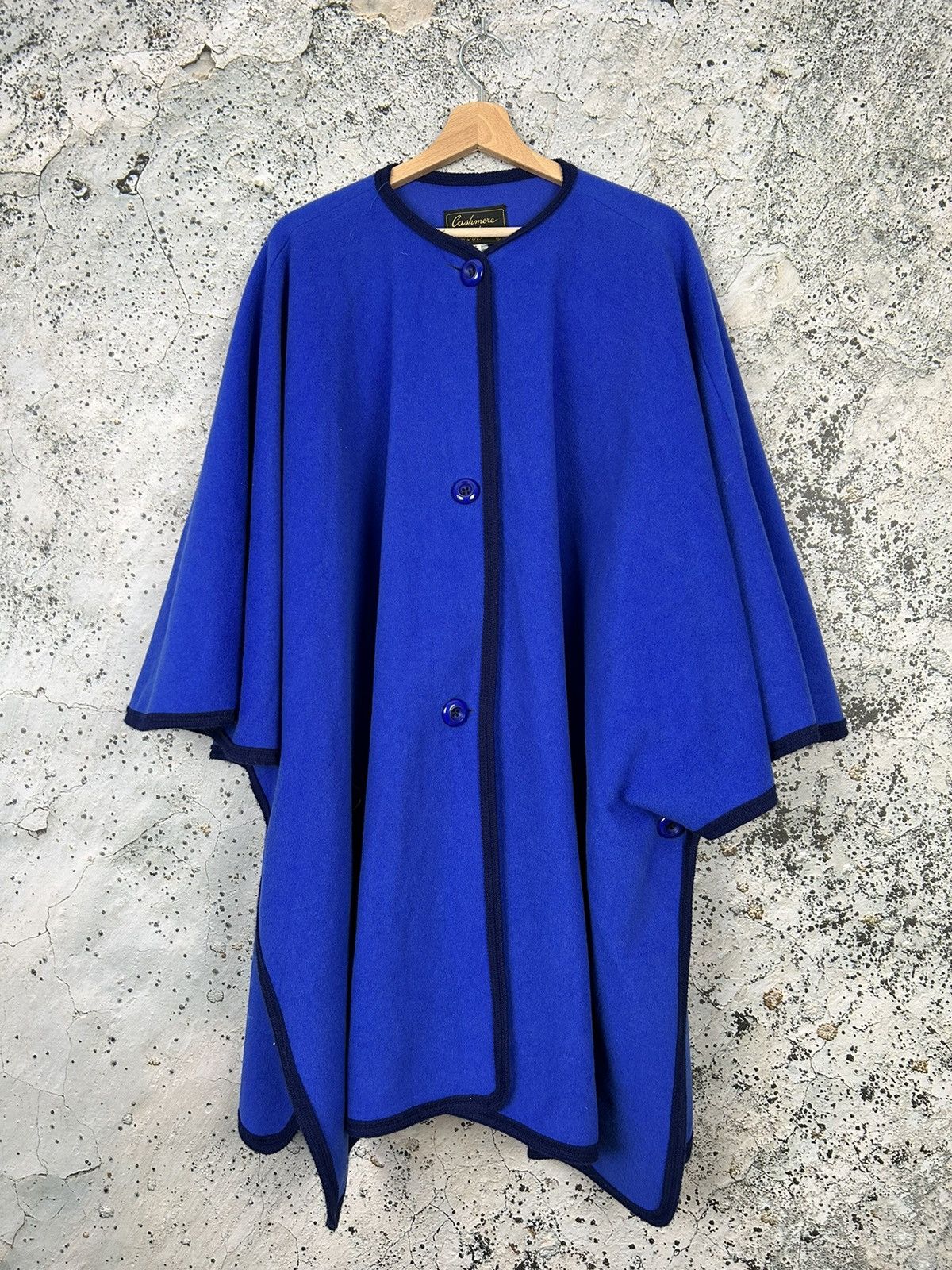 image of Avant Garde x Vintage Blue Cashmere Coat Poncho Avant-Garde Grunge Punk, Women's