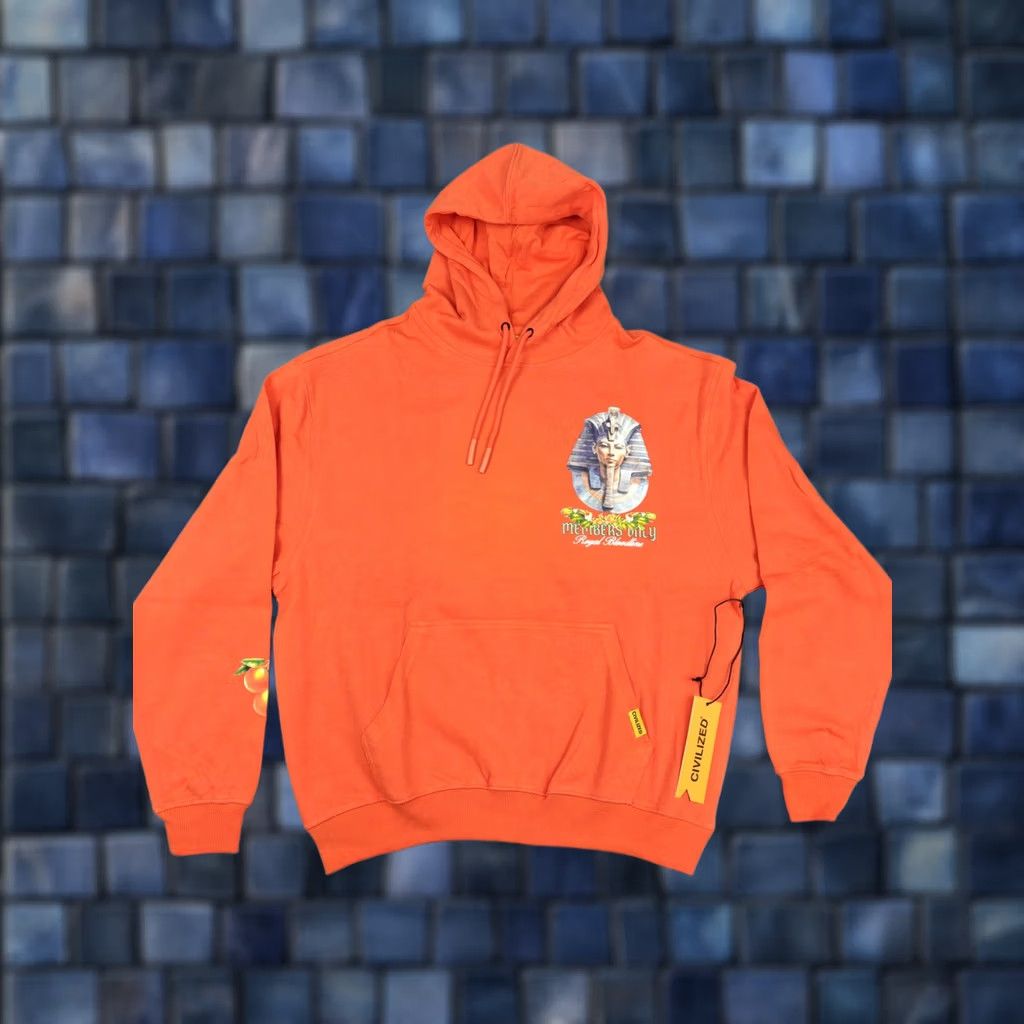 Vintage Civilized Hoodie Mens M Orange Graphic Print Pullover Hooded Front Pocket Size US M / EU 48-50 / 2 - 1 Thumbnail