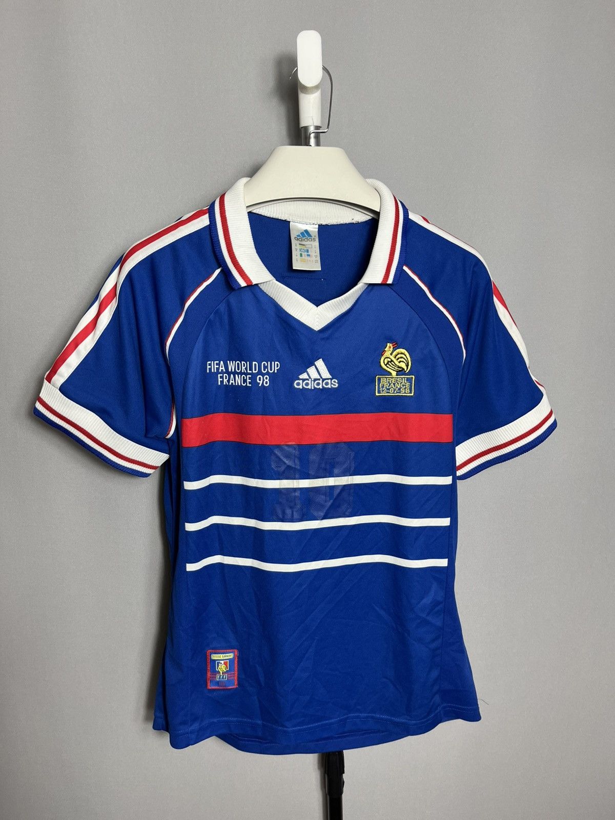 Adidas France 1998 World Cup Final Shirt FIFA REPLICA retro Zidane Size US M / EU 48-50 / 2 - 1 Thumbnail