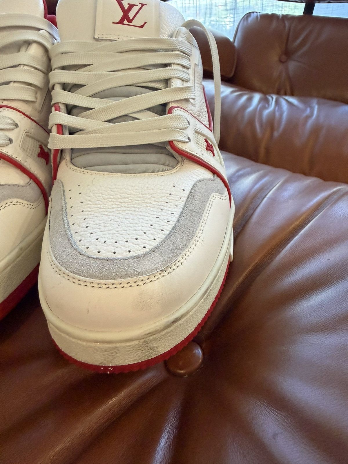 Louis Vuitton Louis Vuitton LV Trainer Red White Size US 10 / EU 43 - 6 Thumbnail