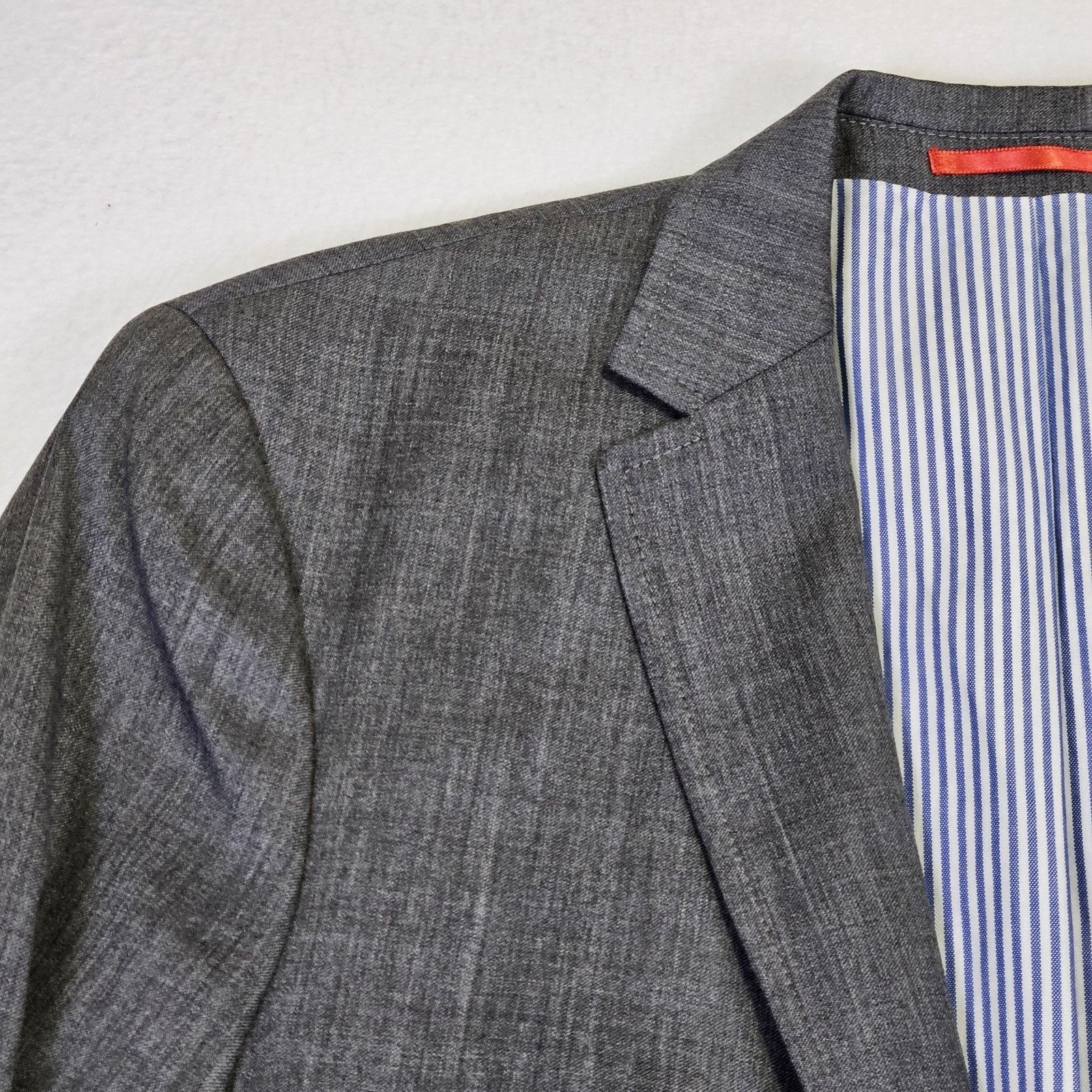 Gant Gant Downtown Jacket Blazer Gold Crest Button Gray Wool Suit Size 42R - 5 Thumbnail
