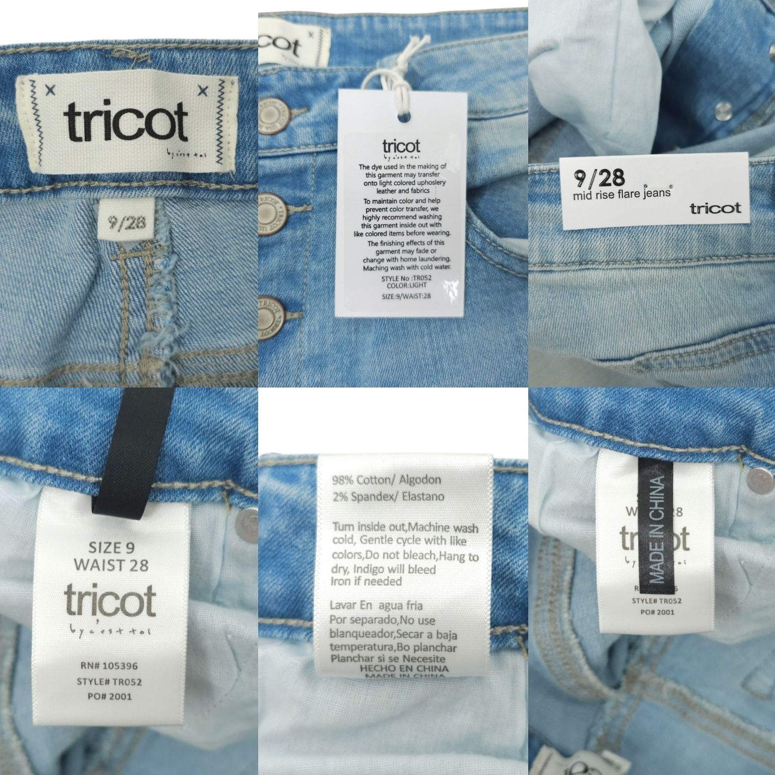 Other Tricot by C'est Toi Mid Rise Flare Jeans Womens Size 9/28 Size 28" / US 6 / IT 42 - 8 Thumbnail