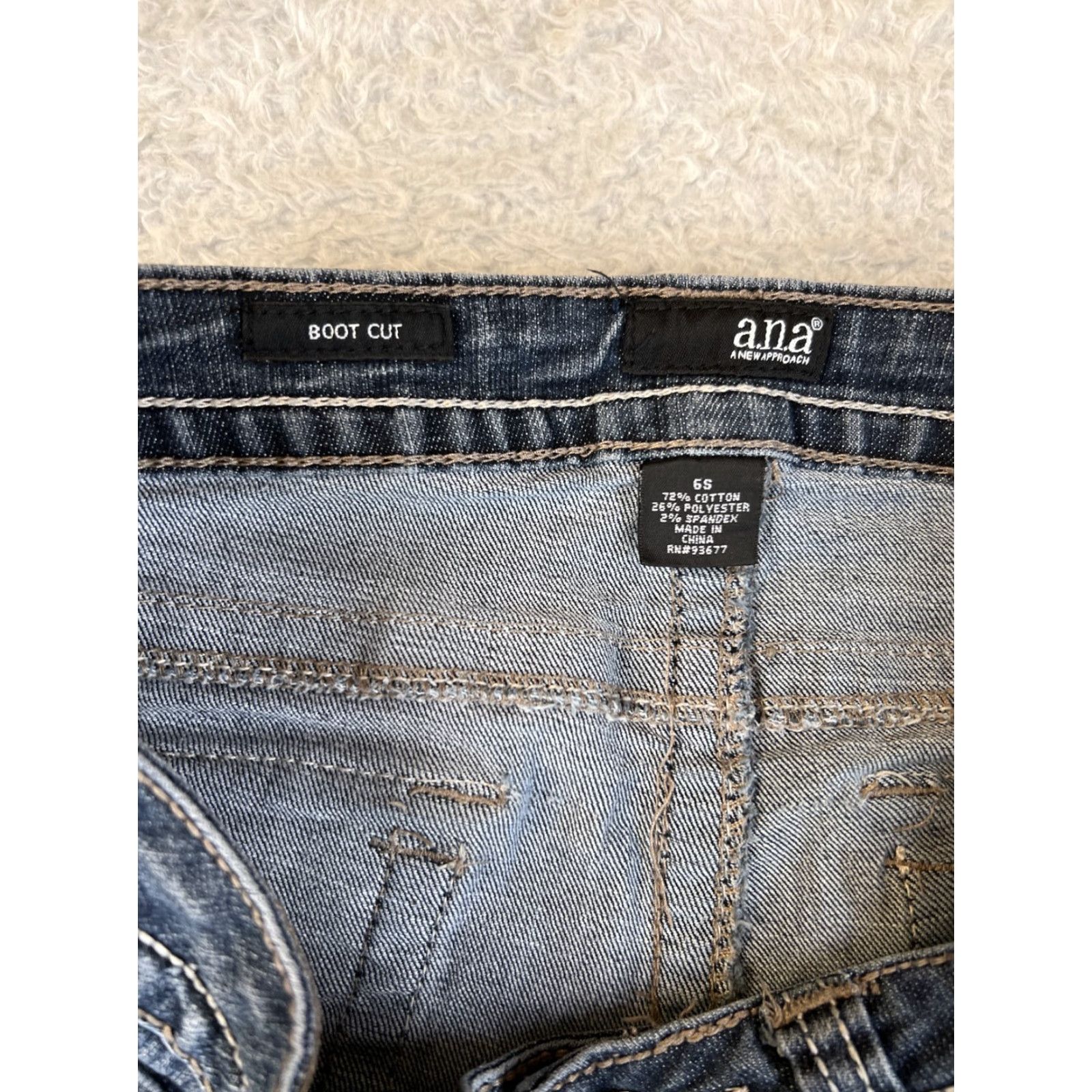 Vintage A New Approach Jeans Womens 6 Blue Bootcut Western Embroidered Pants Size 28" / US 6 / IT 42 - 3 Thumbnail