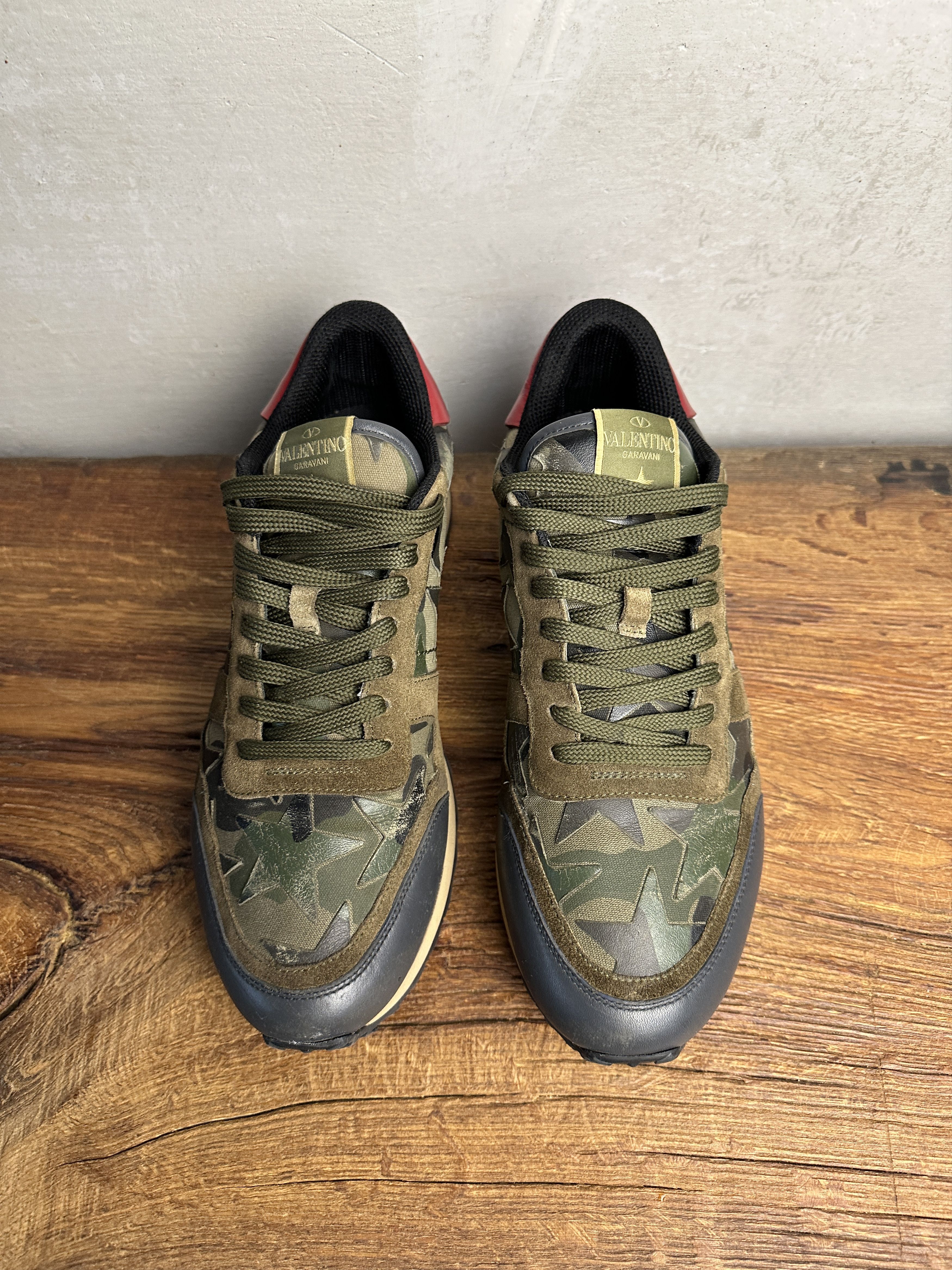 Valentino VALENTINO Star Camo Rockstud Sneakers Khaki Size US 10 / EU 43 - 5 Thumbnail