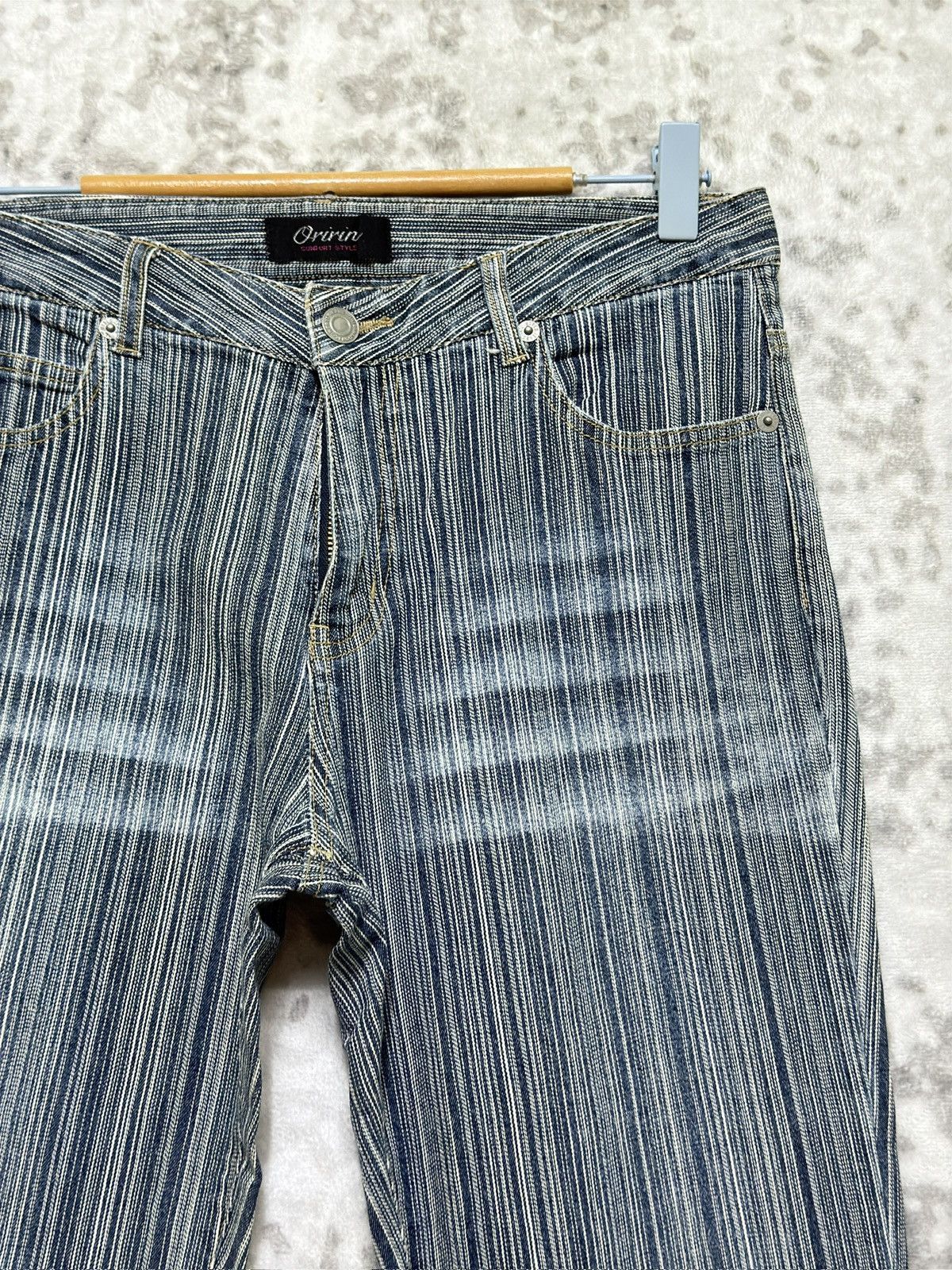 Japanese Brand Japanese Oririn Hickory Stripe Bootcut Archive Denim Jeans Size US 29 - 5 Thumbnail