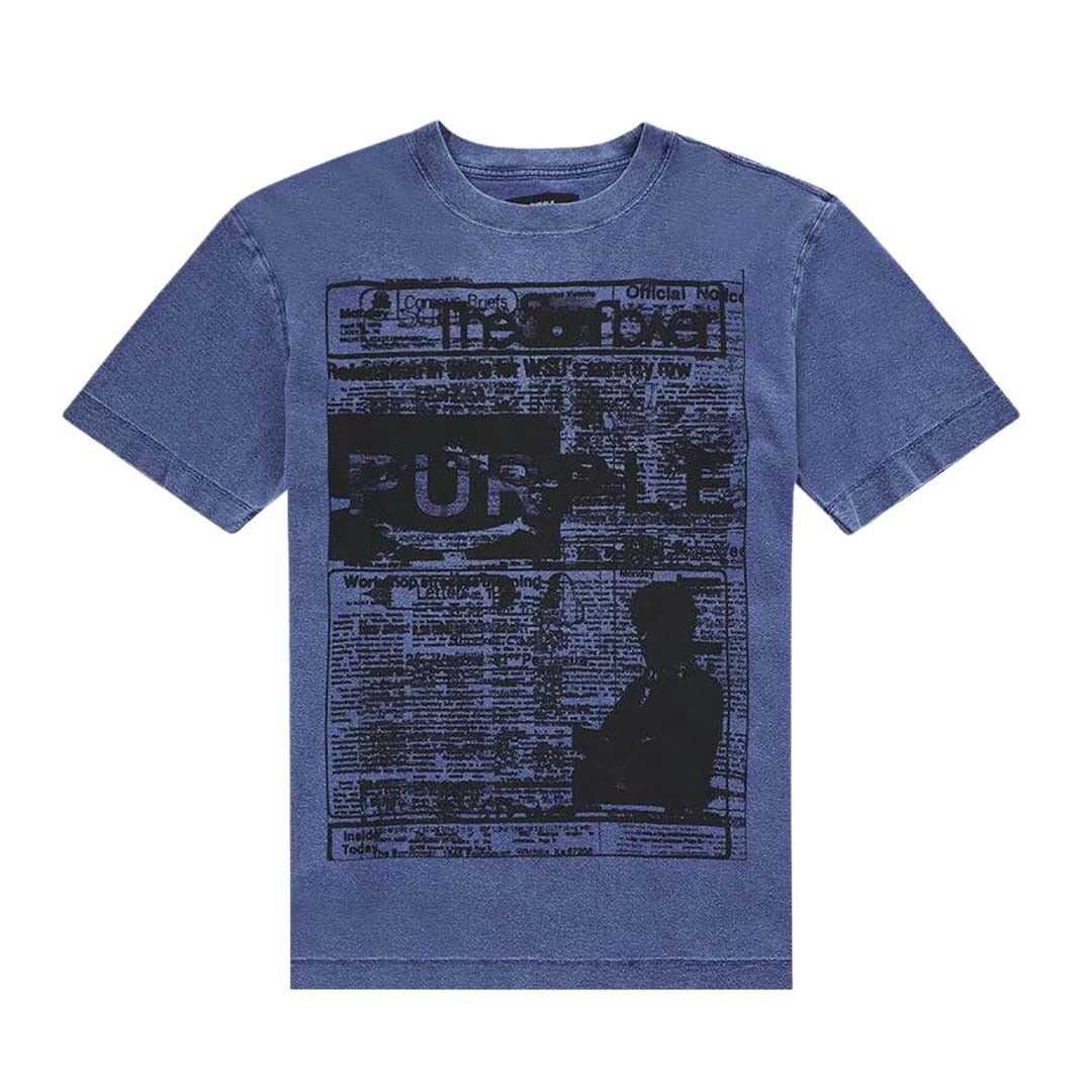 Purple Brand Textured Blue Tee Size US L / EU 52-54 / 3 - 1 Thumbnail