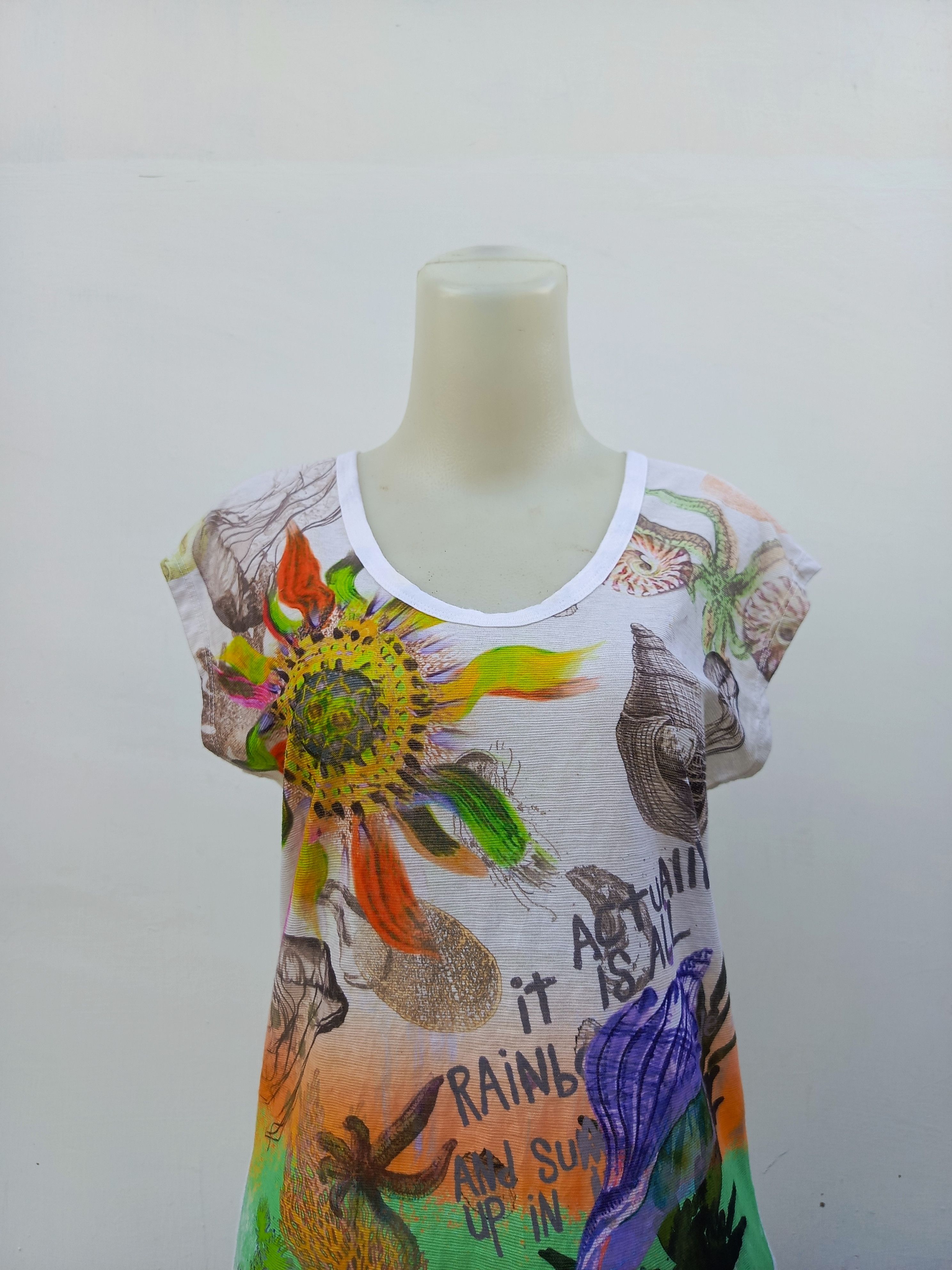 United Colors Of Benetton Stile Benetton Graphic Print Dress Eye Catching Design Size M / US 6-8 / IT 42-44 - 2 Thumbnail