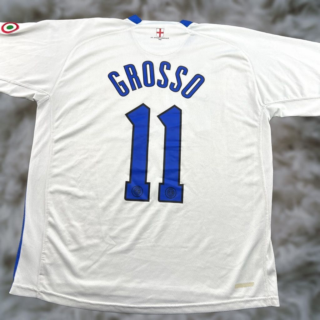 Nike INTER MILAN 2006 2007 Away Fabio Grosso Football Jersey Mens XL Nike White Shirt Size US XL / EU 56 / 4 - 1 Thumbnail