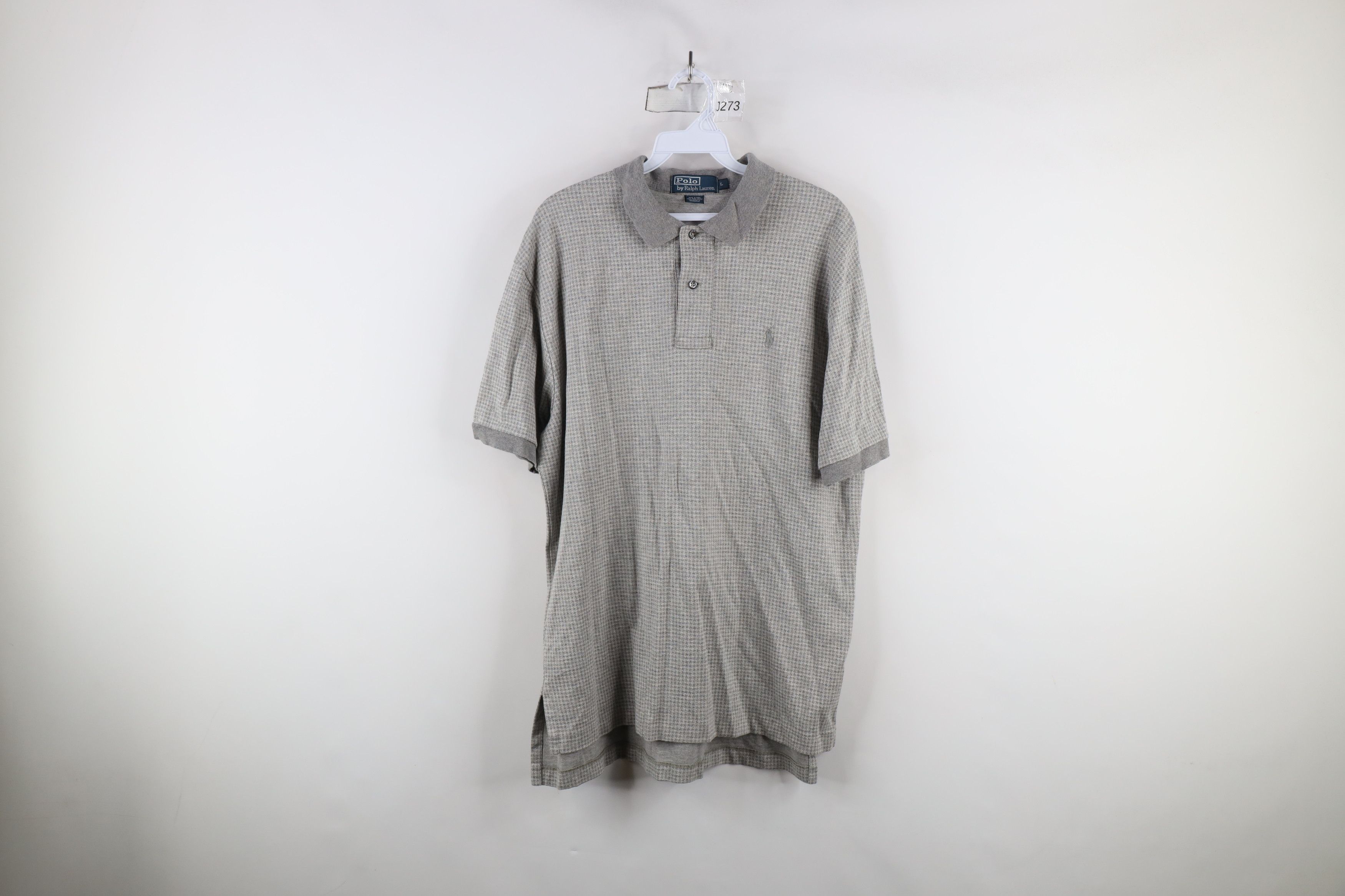 Ralph Lauren × Vintage Vintage 90s Ralph Lauren Houndstooth Collared Polo Shirt Size US L / EU 52-54 / 3 - 1 Thumbnail