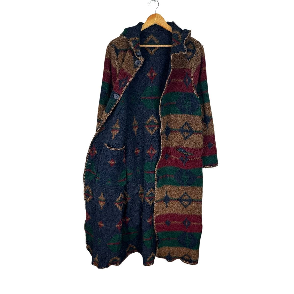 🔥WOOLRICH NATIVE NAVAJO REVERSIBLE LONG JACKET