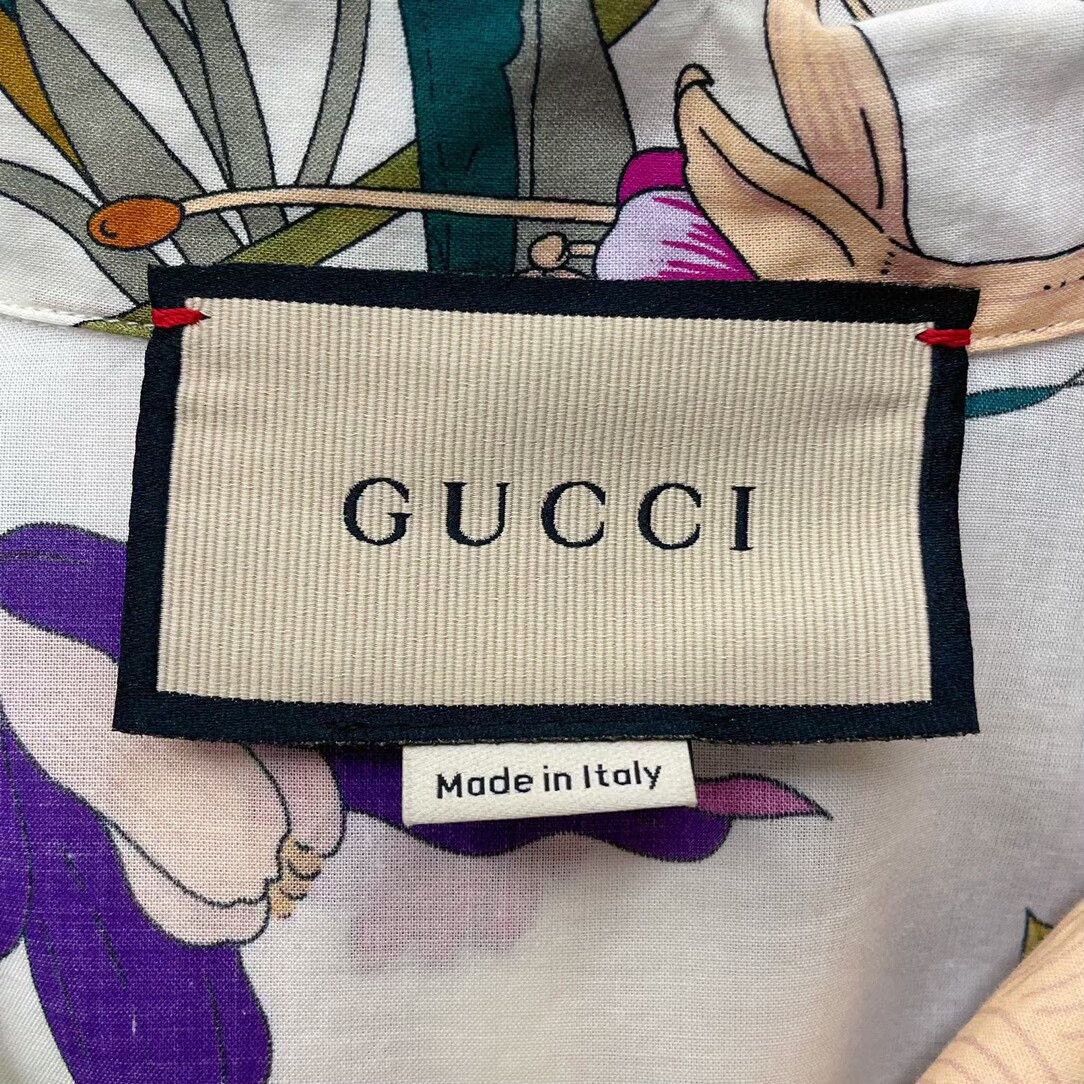 Gucci gucci floral short sleeve white shirt Size US L / EU 52-54 / 3 - 5 Thumbnail