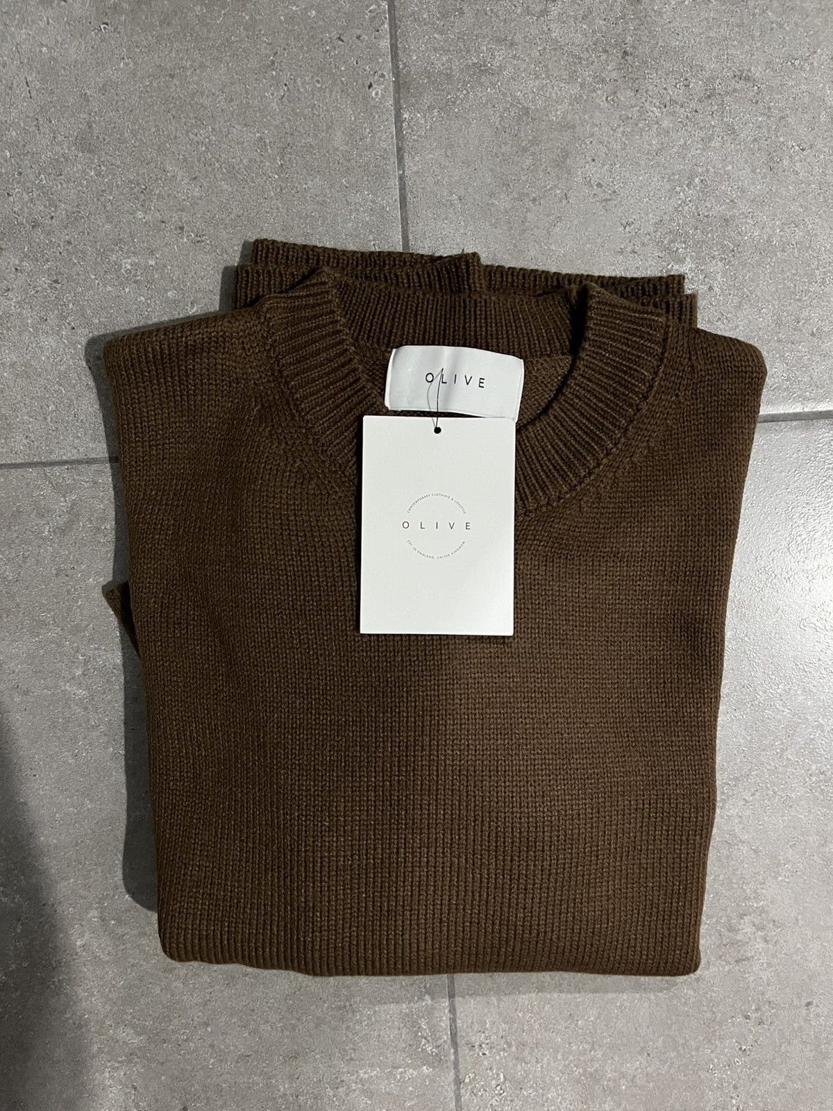 Olive Olive Clothing Crew-Neck Knit Jumper - Brown (One Size) Size US L / EU 52-54 / 3 - 2 Thumbnail