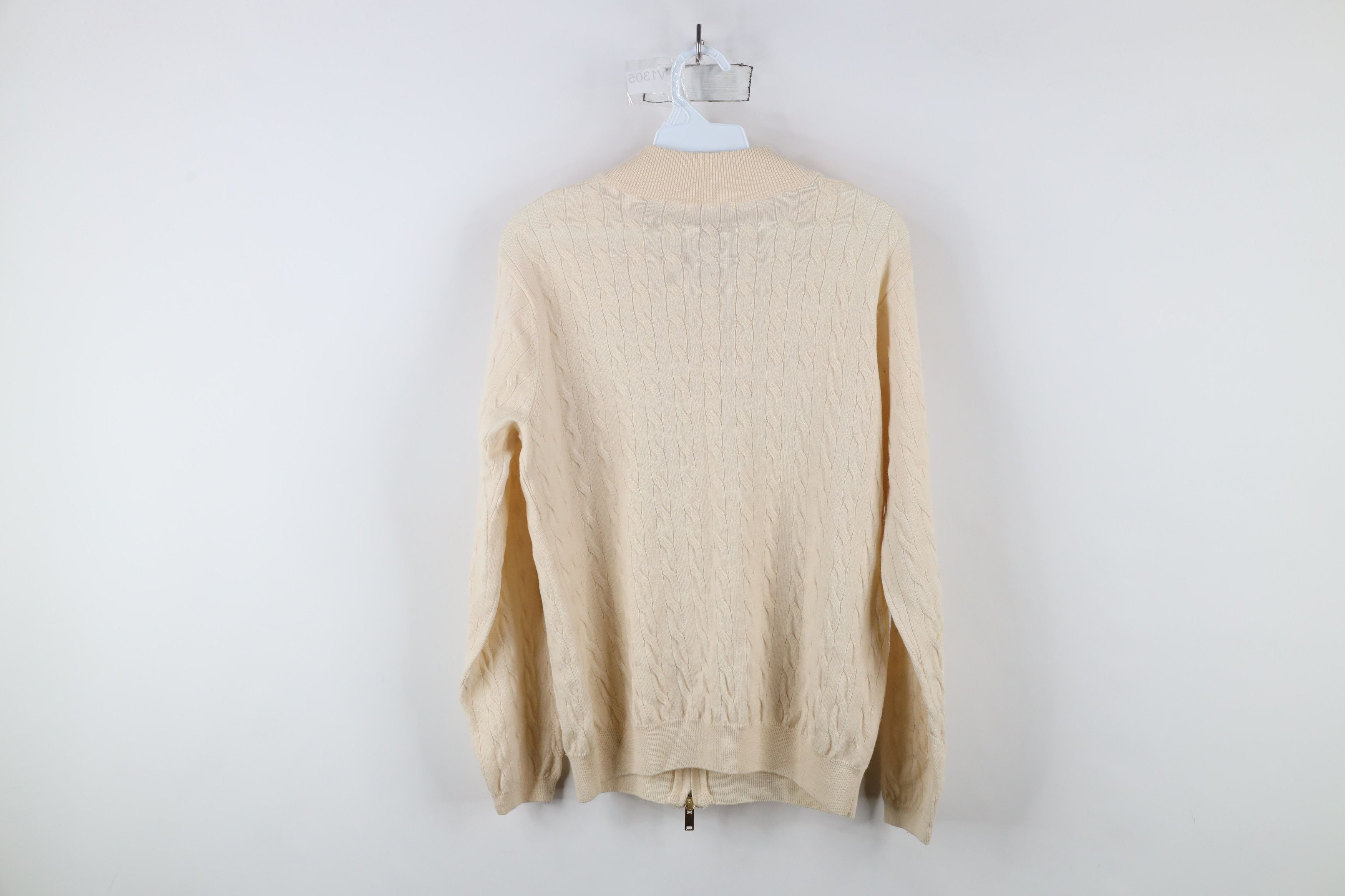Vintage Peter Millar Merino Wool Cable Knit Zip Cardigan Sweater Size L / US 10 / IT 46 - 11 Thumbnail